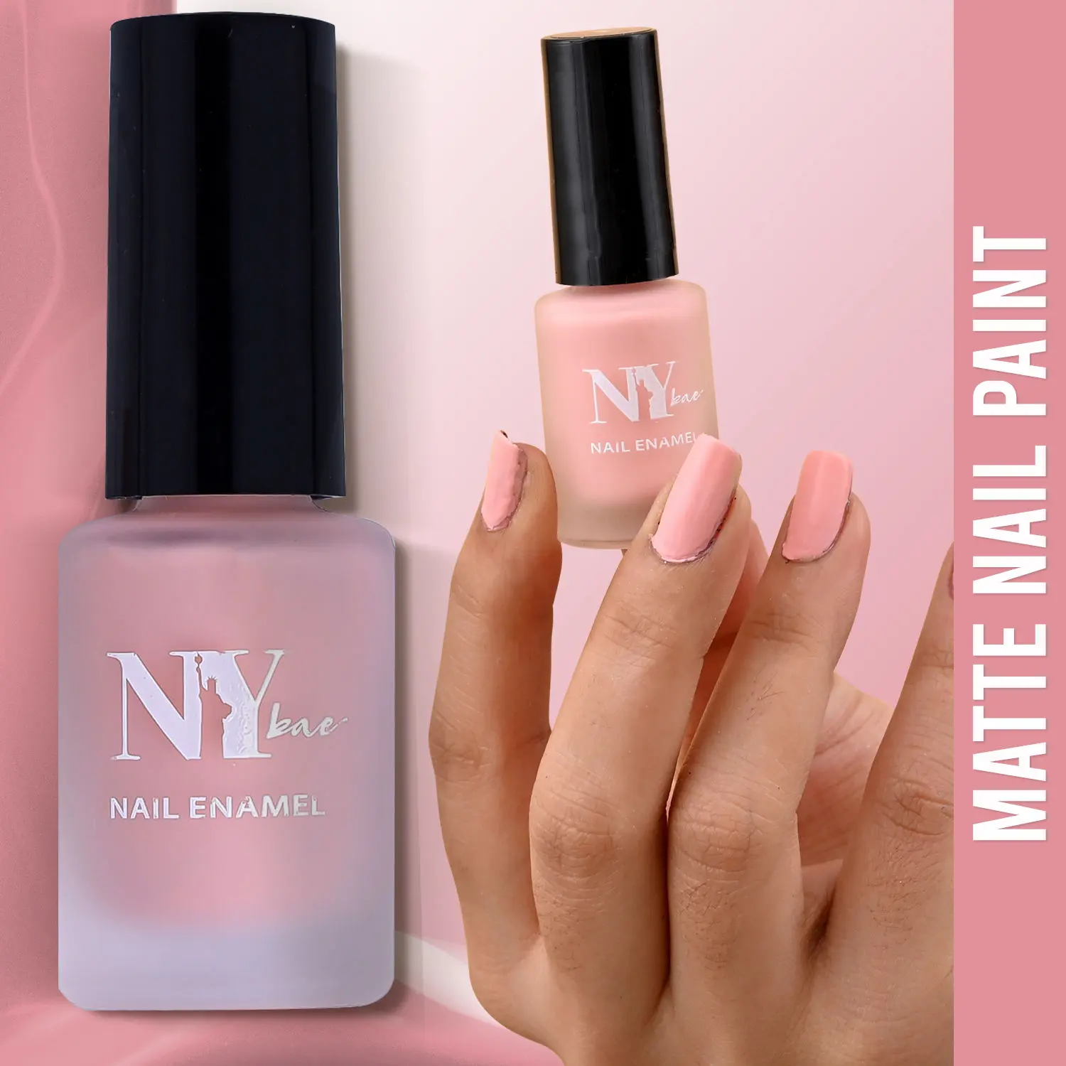 NY Bae Matte Nail Enamel - Cup Cake 3 (6 ml) | Pink | Rich Pigment | Chip-proof | Long lasting | Full Coverage | Cruelty Free