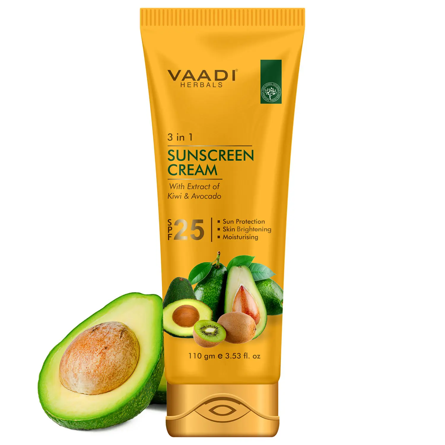 Vaadi Herbals Sunscreen Cream Spf-25 With Extracts Of Kiwi & Avocado (110 g)