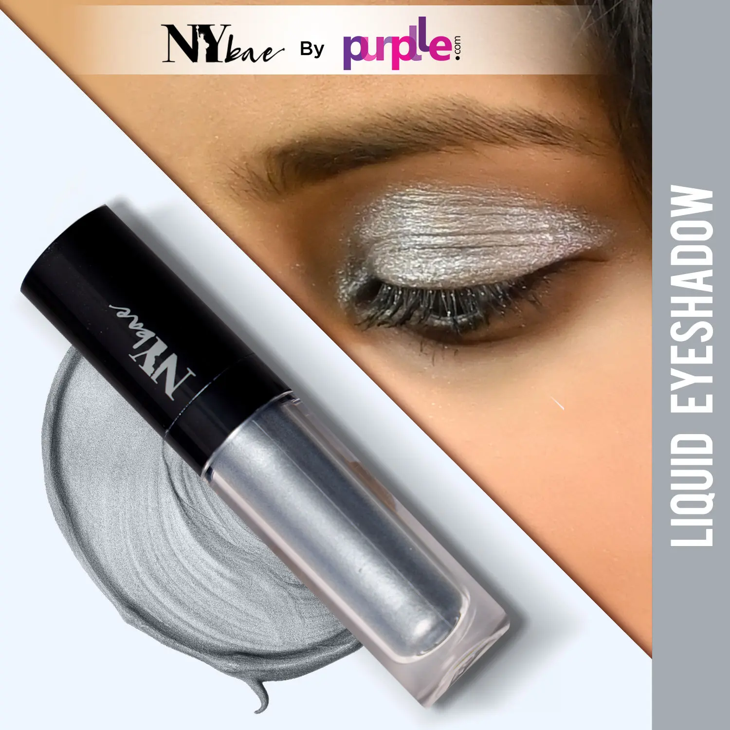 NY Bae Eye Love Liquid Eyeshadow - Grey Onyx 07 (2.2 ml) | Shimmer Finish | Highly Pigmented | Long lasting | Lightweight