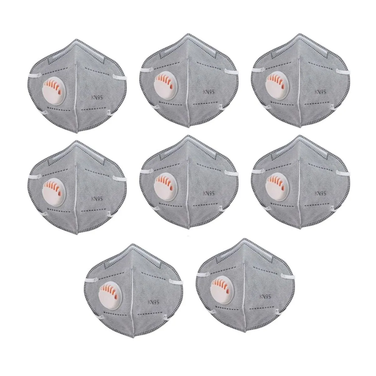 Fabula Pack Of 8 Anti-pollution Reusable 5-layer Mask Color: Grey