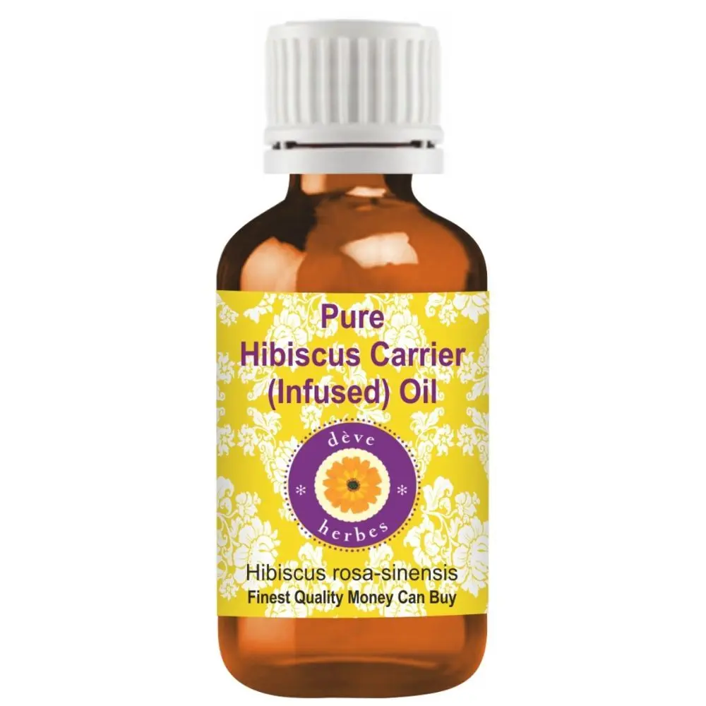 Deve Herbes Pure Hibiscus Carrier (Infused) Oil (Hibiscus rosa-sinensis) Natural Therapeutic Grade 30ml