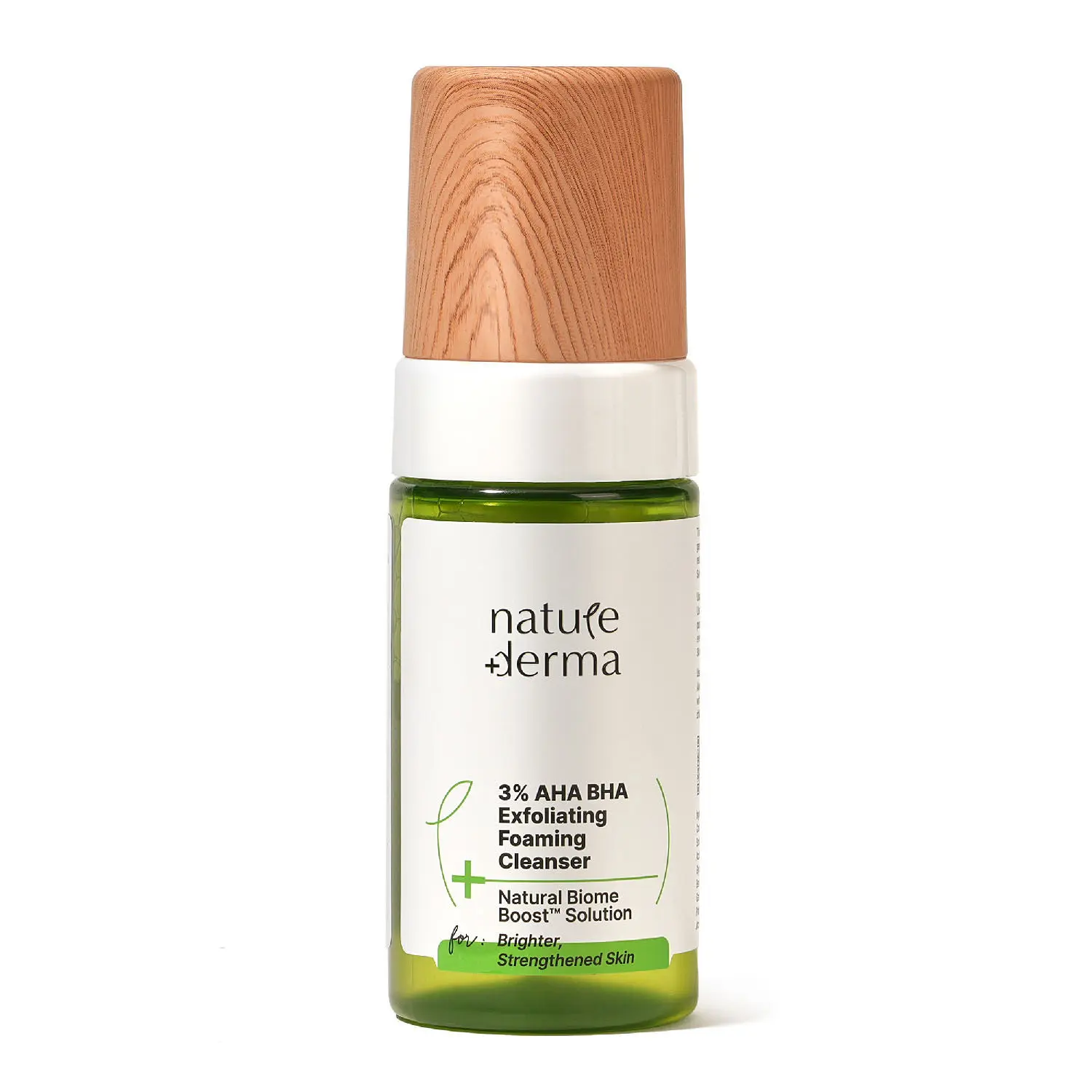 Nature Derma 3% AHA BHA Facewash with 100% Natural Biome-Boost™ Solution: Skin-Strengthening & Exfoliating Foaming Cleanser To Resurface Dull / Dry Skin And Fight Acne