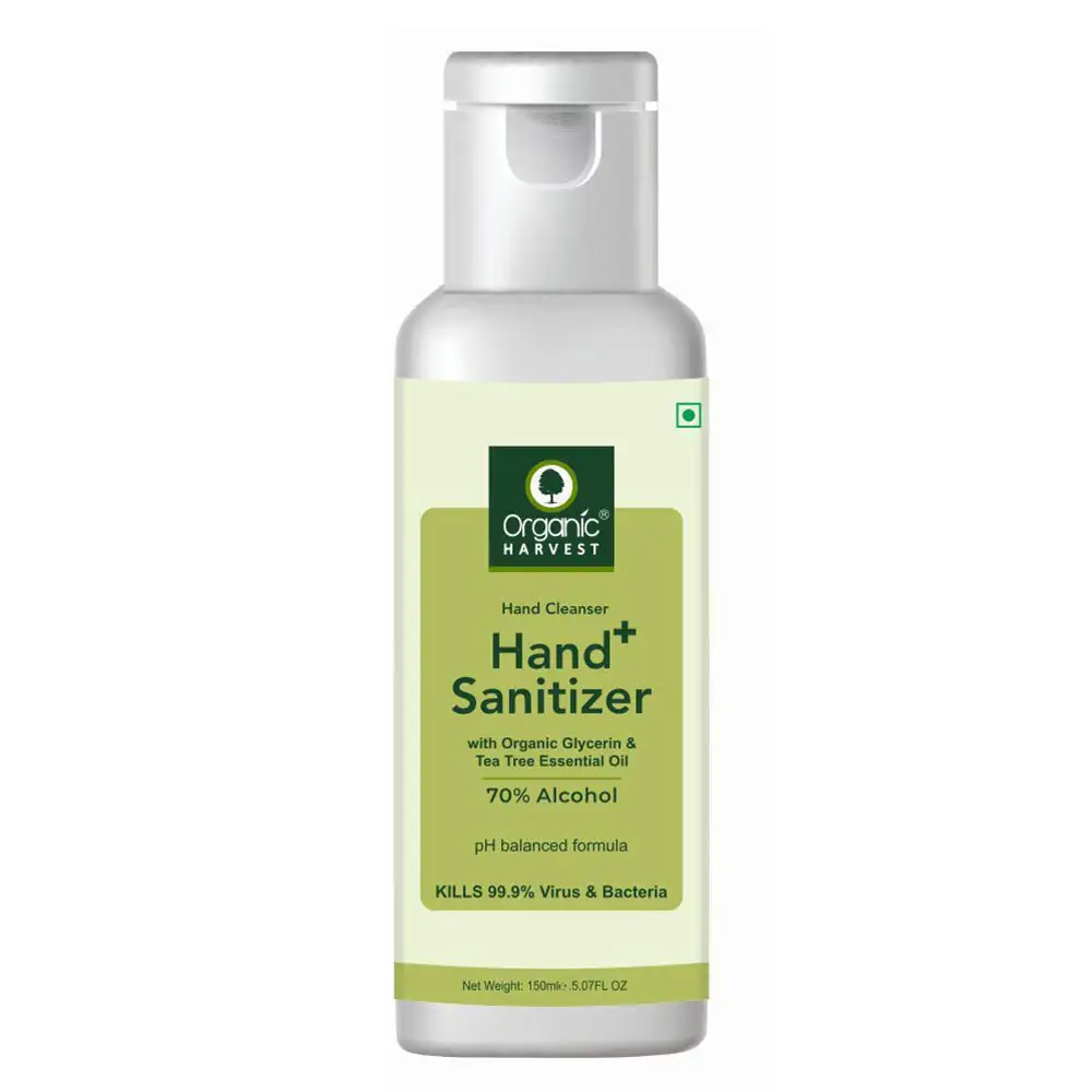 Organic Harvest Hand Cleanser & Sanitizer,  Fragrance Free  150 ml  Kills 99.9% Virus & Bacteria (Pack of 3)