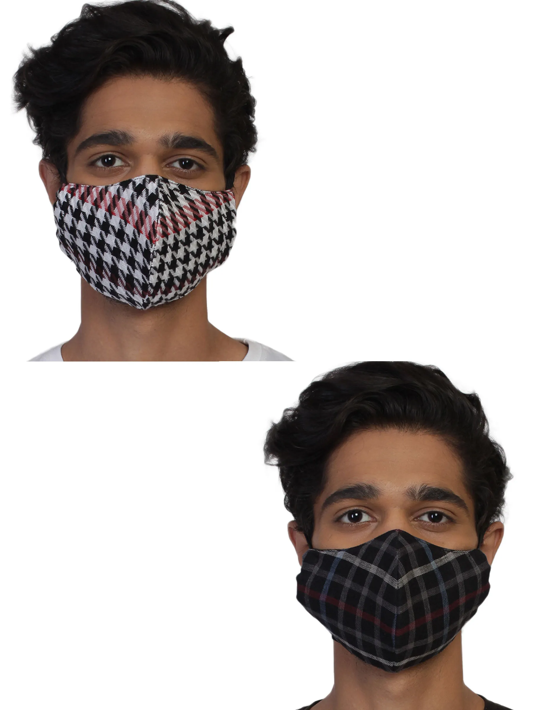 Anekaant Pack Of 2 Multicolor 3-Ply Reusable Woven Viscose Fabric Fashion Mask