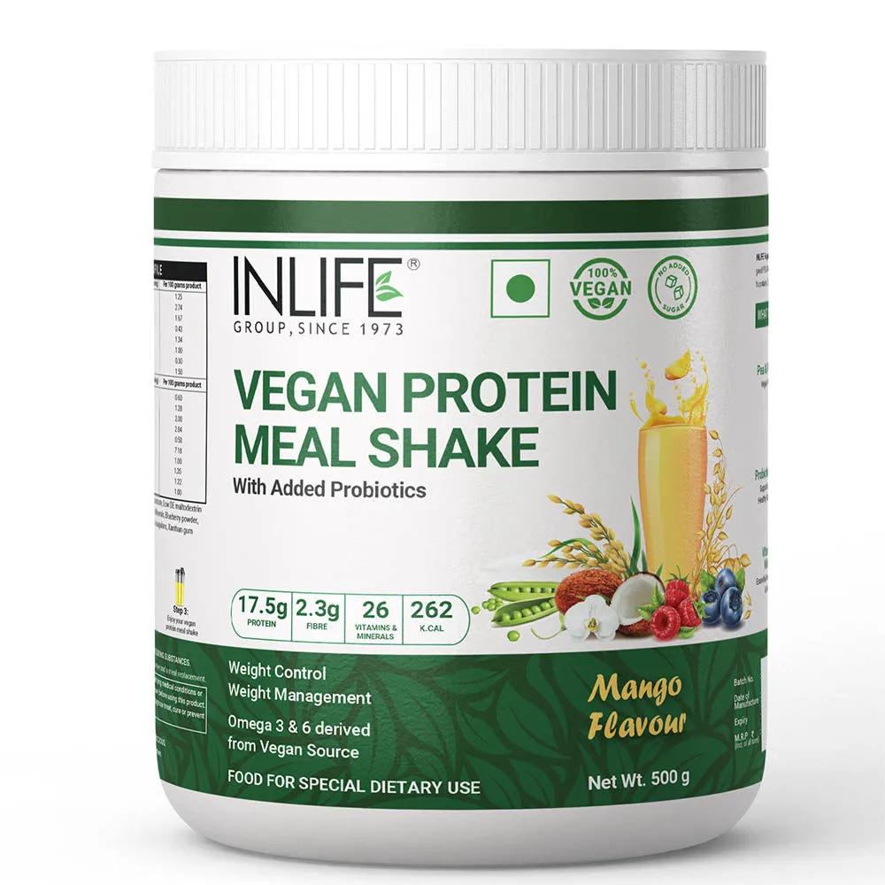 Inlife Vegan Meal Replacement Shake For Weight Control - Mango Flavour