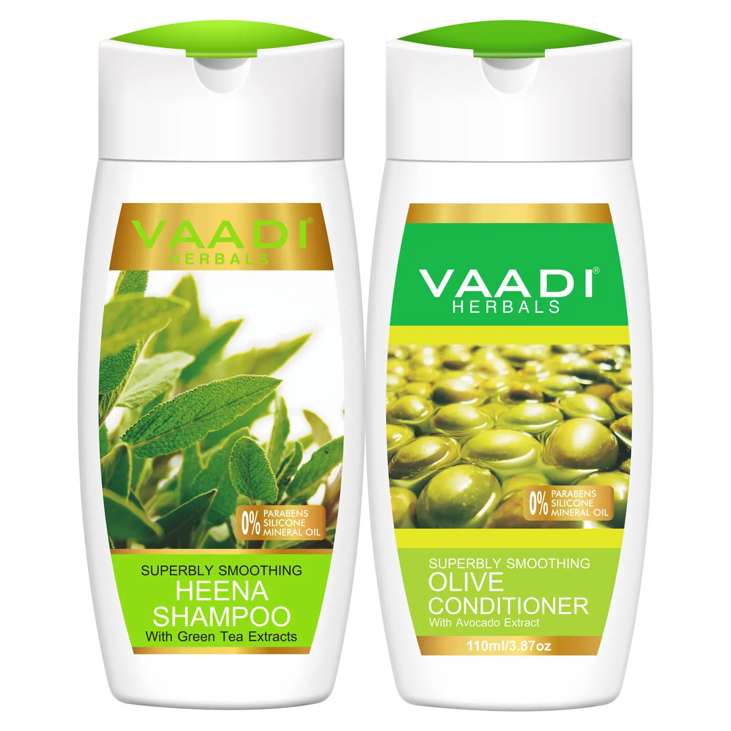 Vaadi Herbals Superbly Smoothing Heena Shampoo with Olive Conditioner (110 ml x 2)