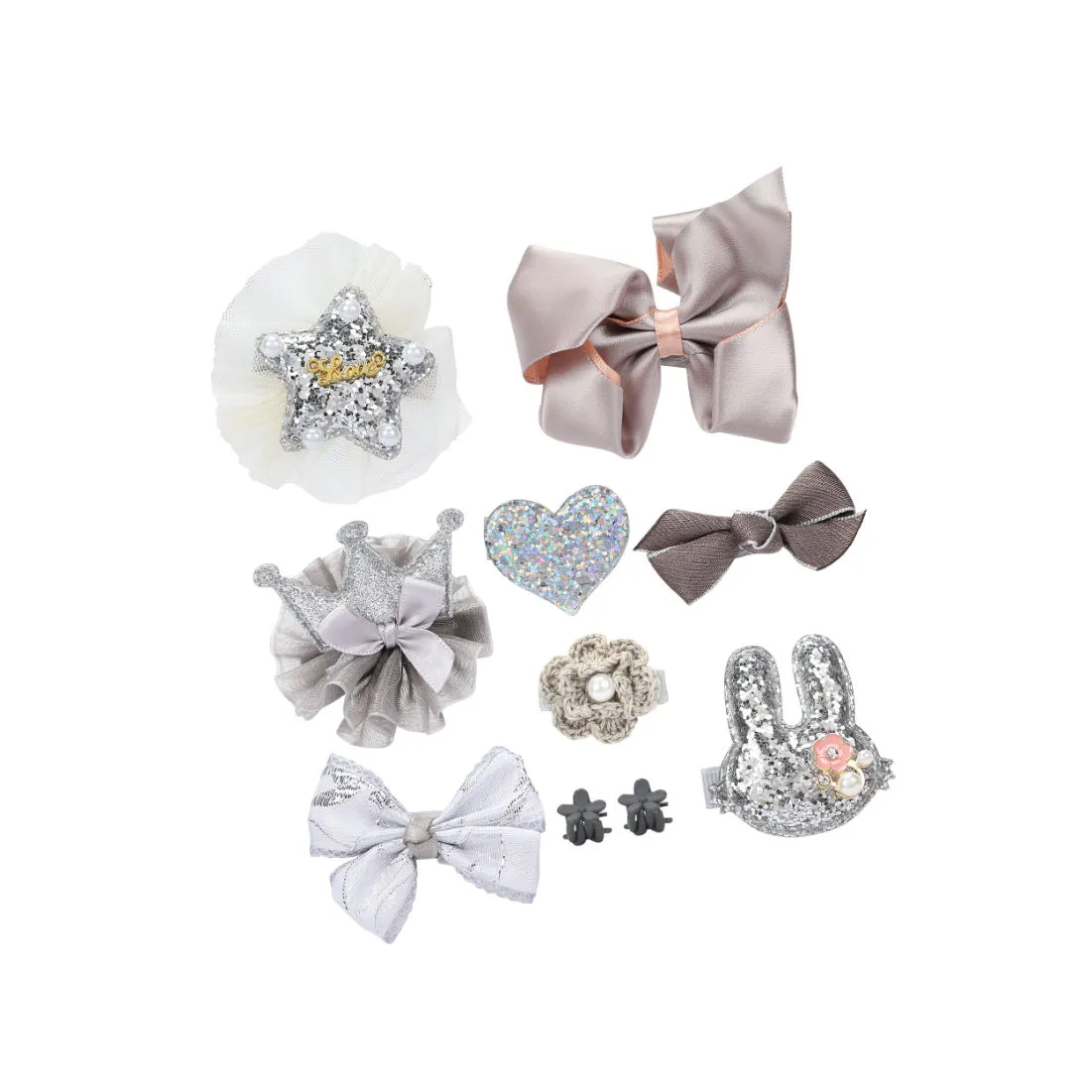 YouBella Hair Jewellery Hair Clips & Bands Set (Pack Of 10) Grey Head Band (YBHAIR_41375)