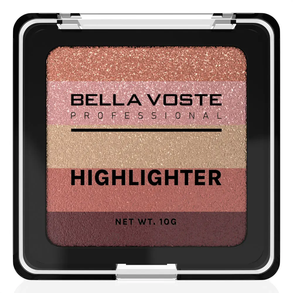 BELLA VOSTE HIGHLIGHTER -Elevate Your Look with 5-in-1 Palette for Radiant Beauty , BVHL202 , 10 gm