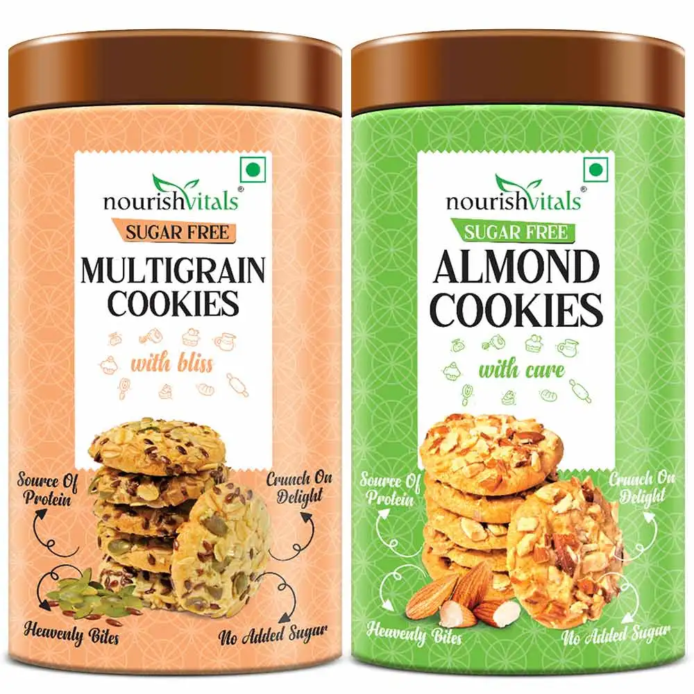 NourishVitals Cookies,  0.120 kg  Almond+Multigrain (Sugar Free) Combo