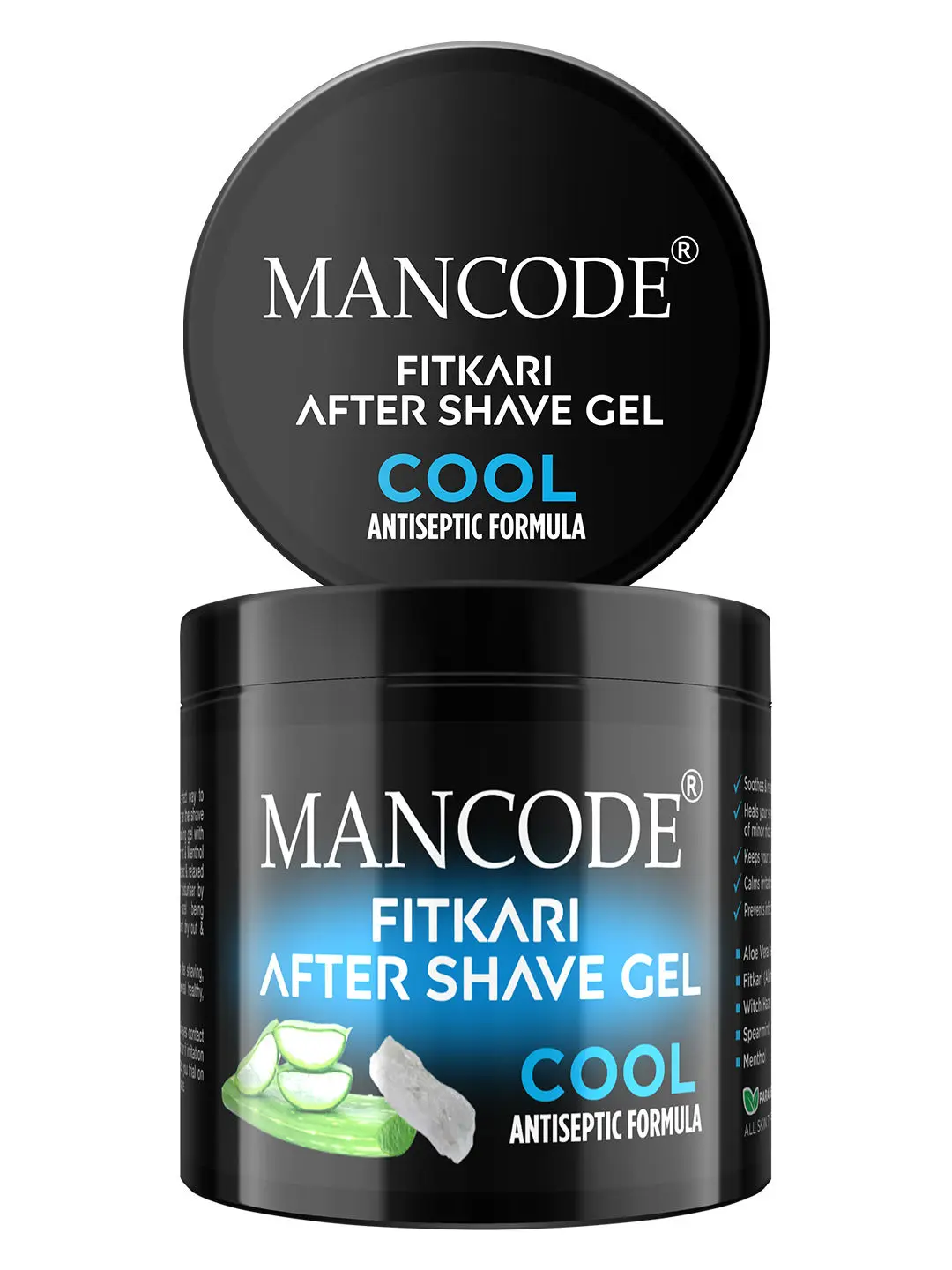 Mancode Fitkari After Shave Gel for Men Cool Antiseptic Formula (100 g)