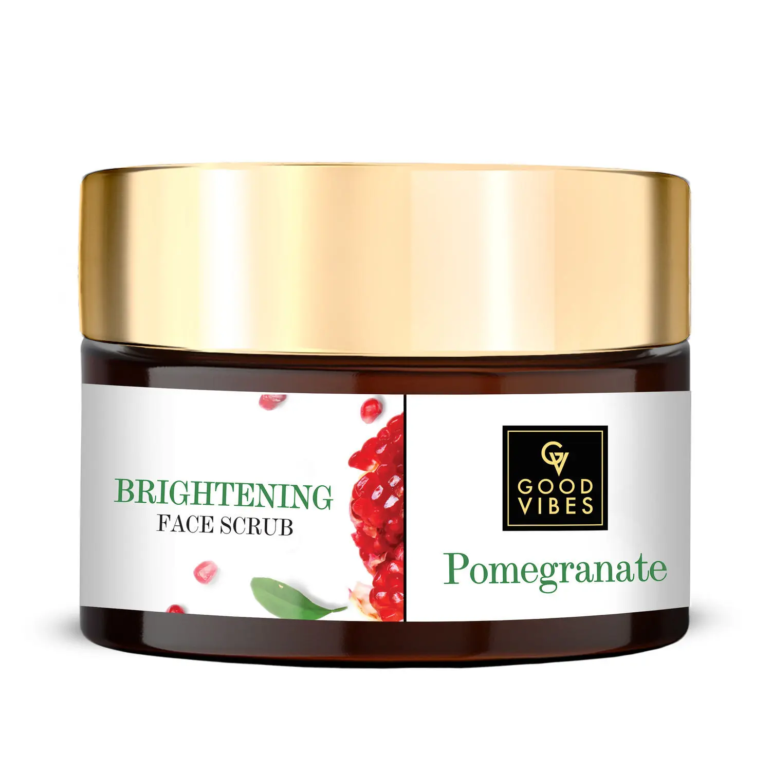 Good Vibes Pomegranate Brightening Face Scrub | Anti-Ageing, Sun Protection | With Almond Oil | No Parabens, No Sulphate, No Mineral Oil (50 g)