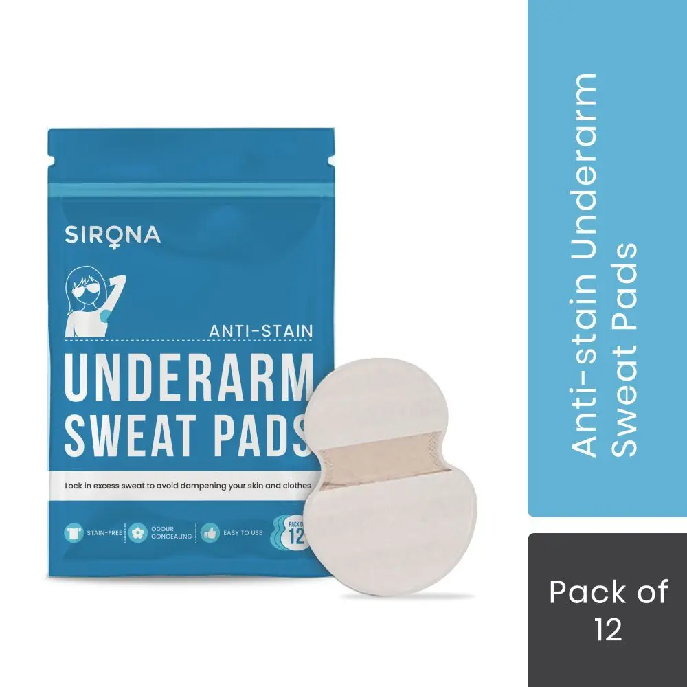 Under Arm Sweat Pads by SIRONA (12 Pads - 1 Pack)