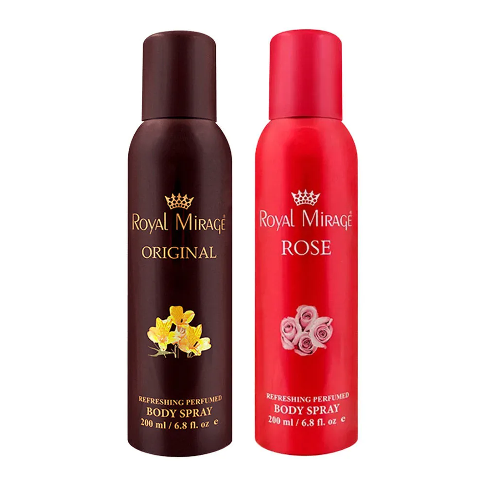 Royal Mirage Original & Rose Refreshing Perfumed Body Spray - Pack Of 2