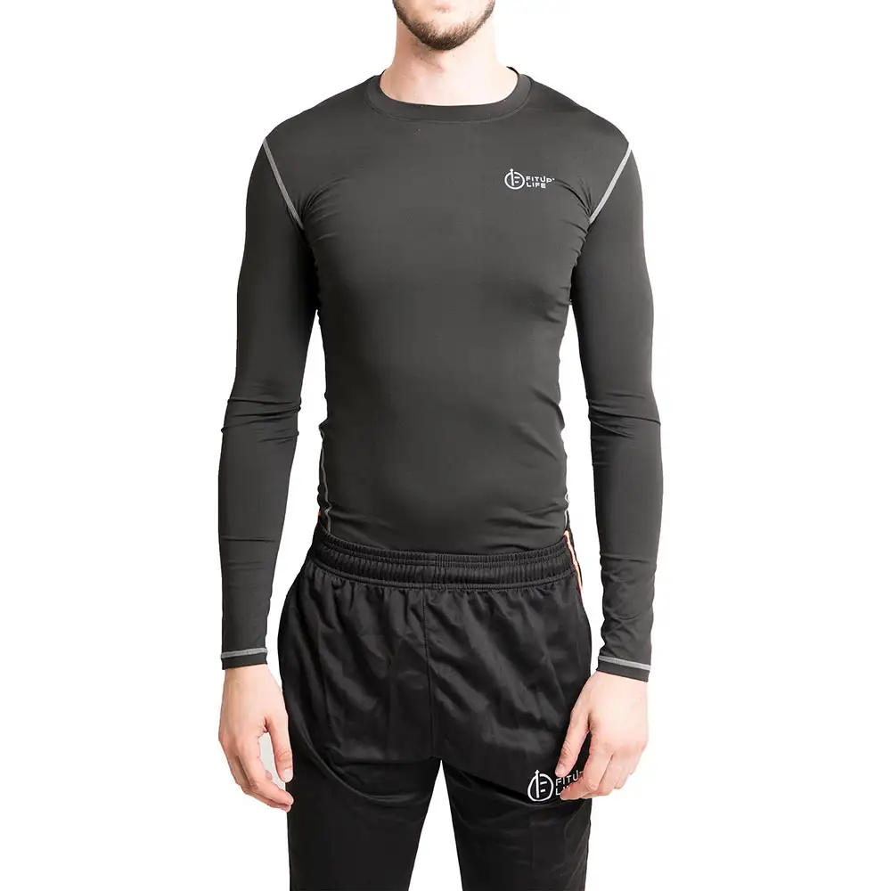 Fitup Life Gym Wear Men Compression Full Sleeve,  Black  XL