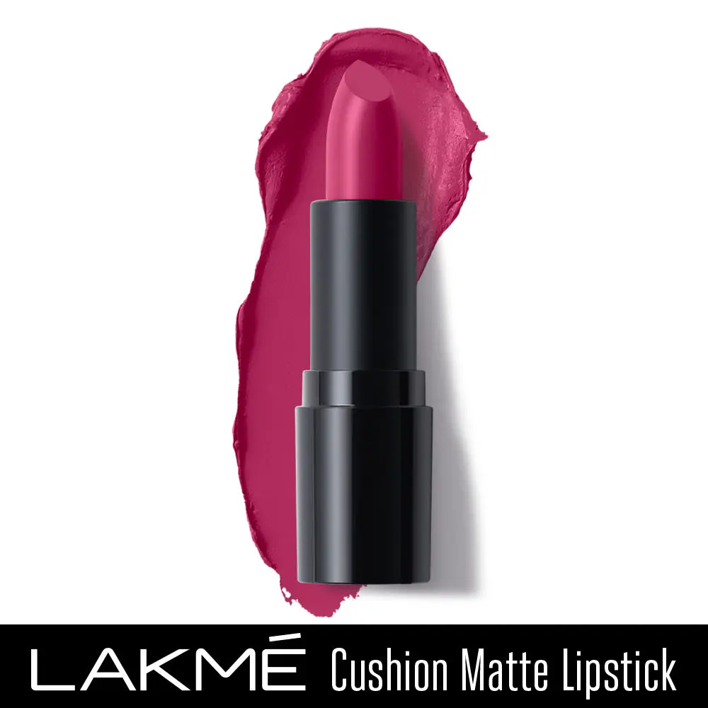 Lakme Cushion Matte Lipstick, Pink Unicorn, 4.5g