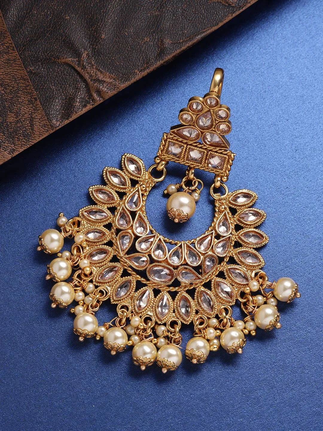 Priyaasi Gold-Plated Handcrafted Stone-Studded Passa