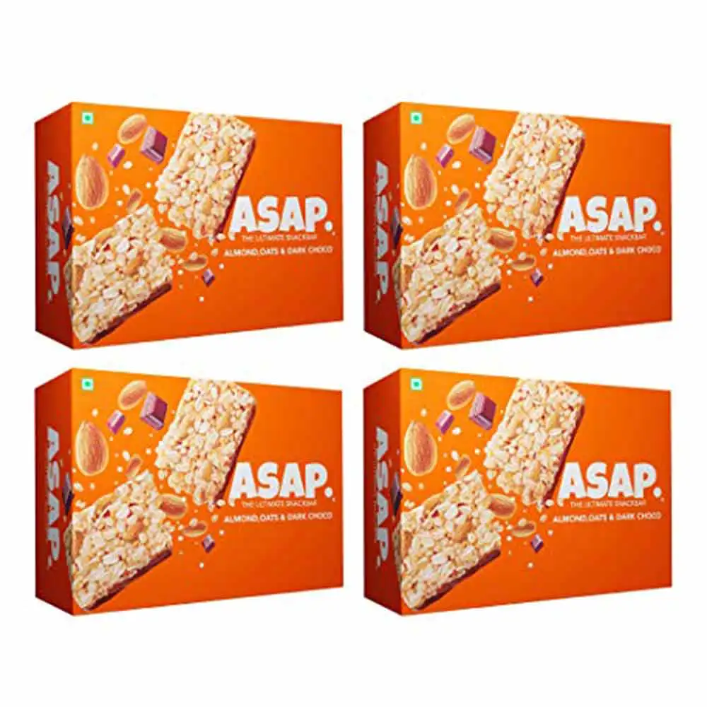 ASAP Healthy Granola Bars,  6 bar(s)  Almond Oats & Dark Choco, Pack of 4