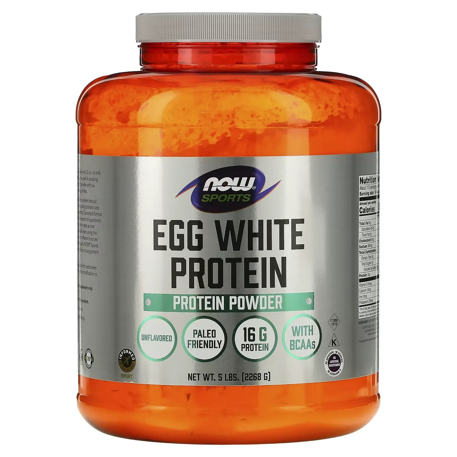 Sports, Egg White Protein Powder, Unflavored, 5 lbs (2,268 g)