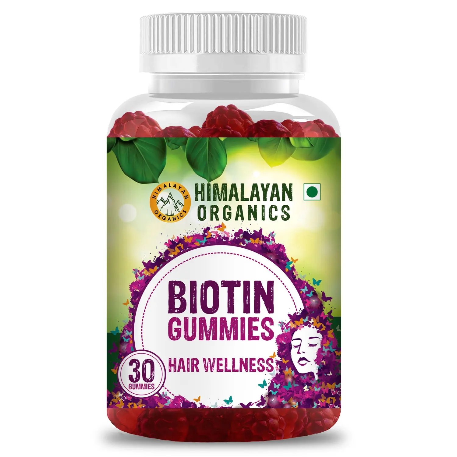 Himalayan Organics Biotin Gummies for Hair Growth | Skin Glow & Longer Nails | 30 Veg