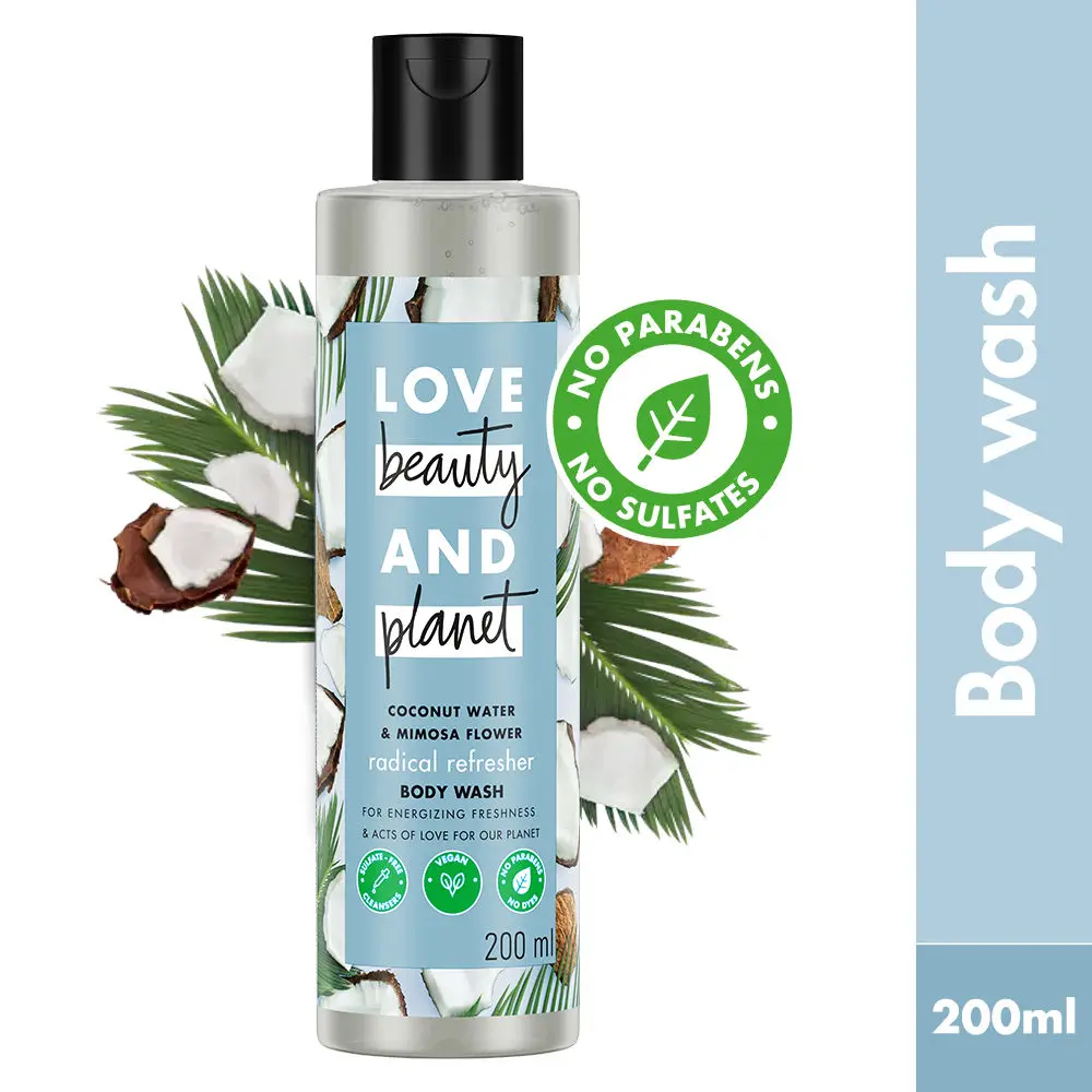 Love Beauty & Planet Natural Coconut Water and Mimosa Sulfate Free Body Wash, 200 ml