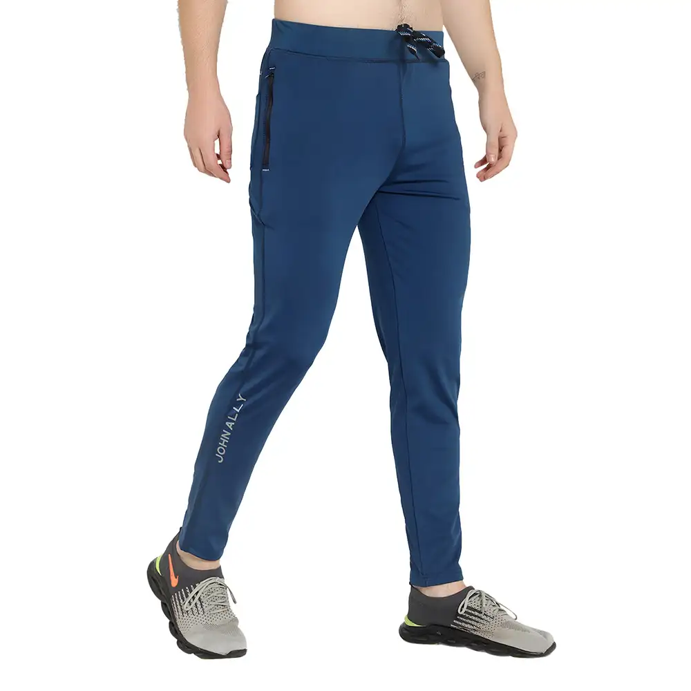 John Ally Track Pant for Men with Two Zipper Pockets and Premium Fabric,  Berlin Blue  Medium