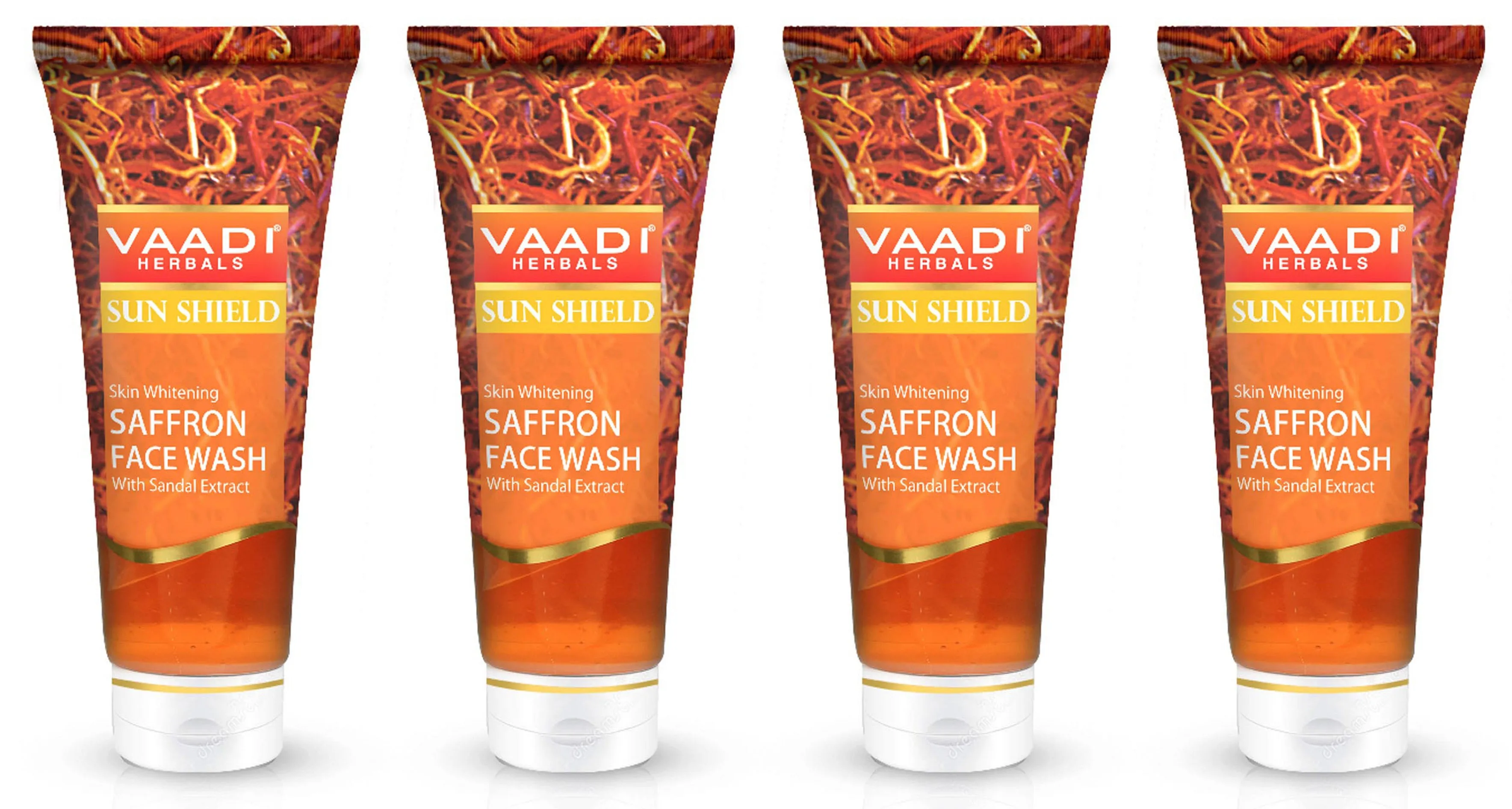 Vaadi Herbals Value Pack Of 4 Skin Whitening Saffron Face Wash With Sandal Extract