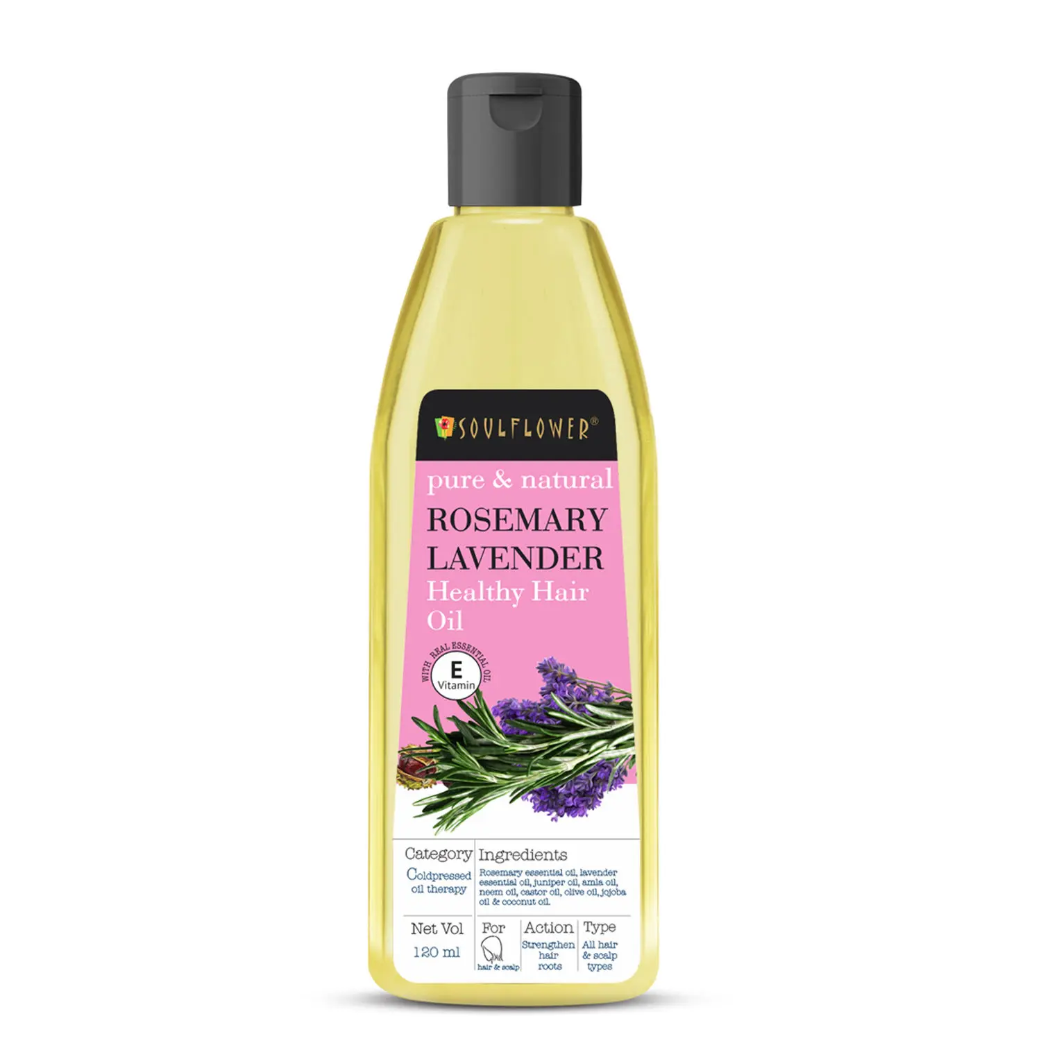 Soulflower Pure And Natural Rosemary Lavender Healthy Hair Oil 120ml