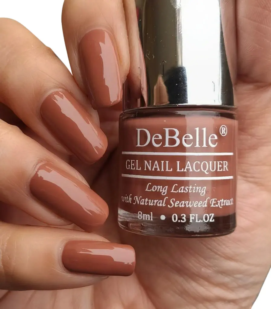 DeBelle Gel Nail Lacquer Glossy Toffee Rose - Choco Brown, (8 ml)