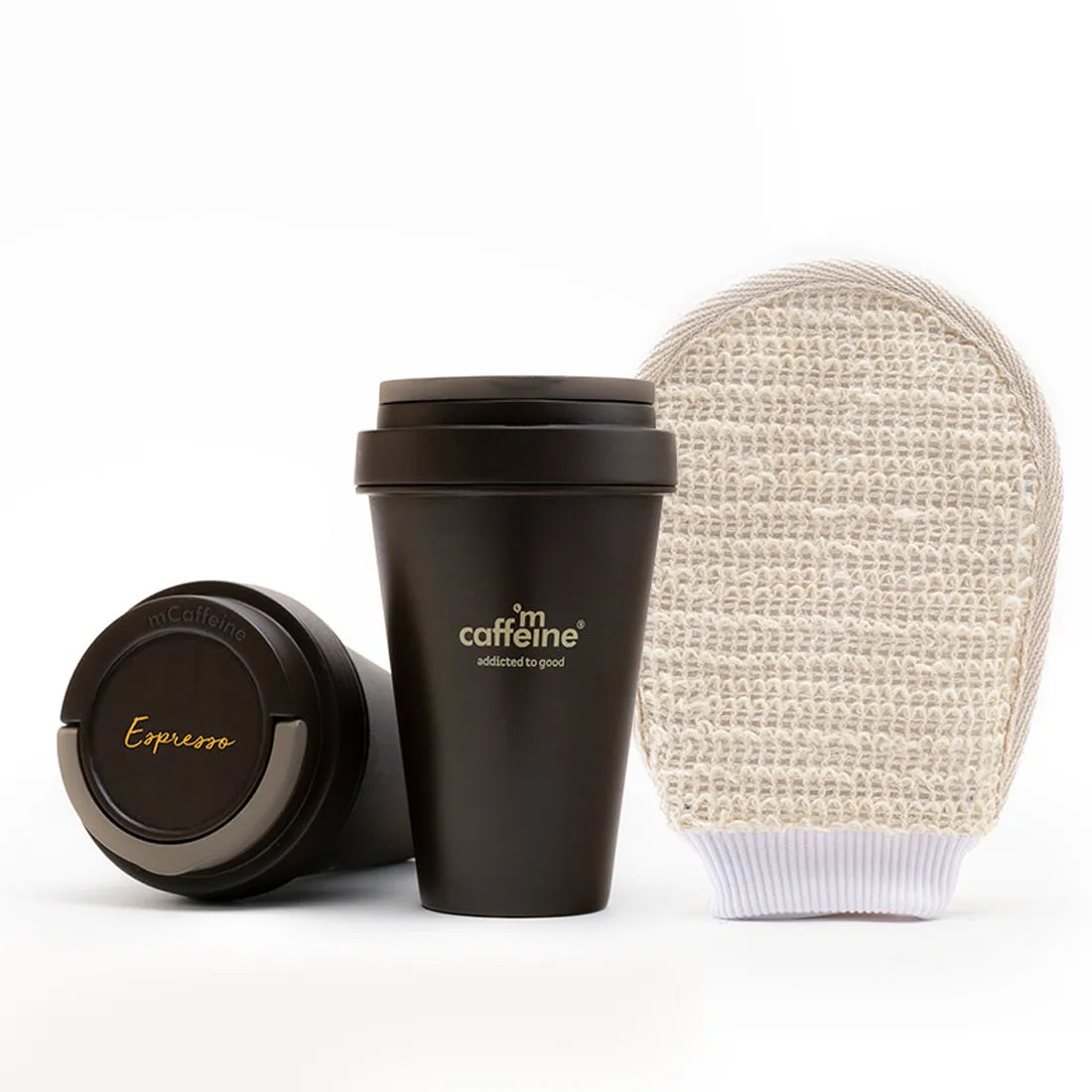 MCaffeine Coffee Shower Routine with Espresso Body Wash & Gentle Bath Glove for Soft & Smooth Skin