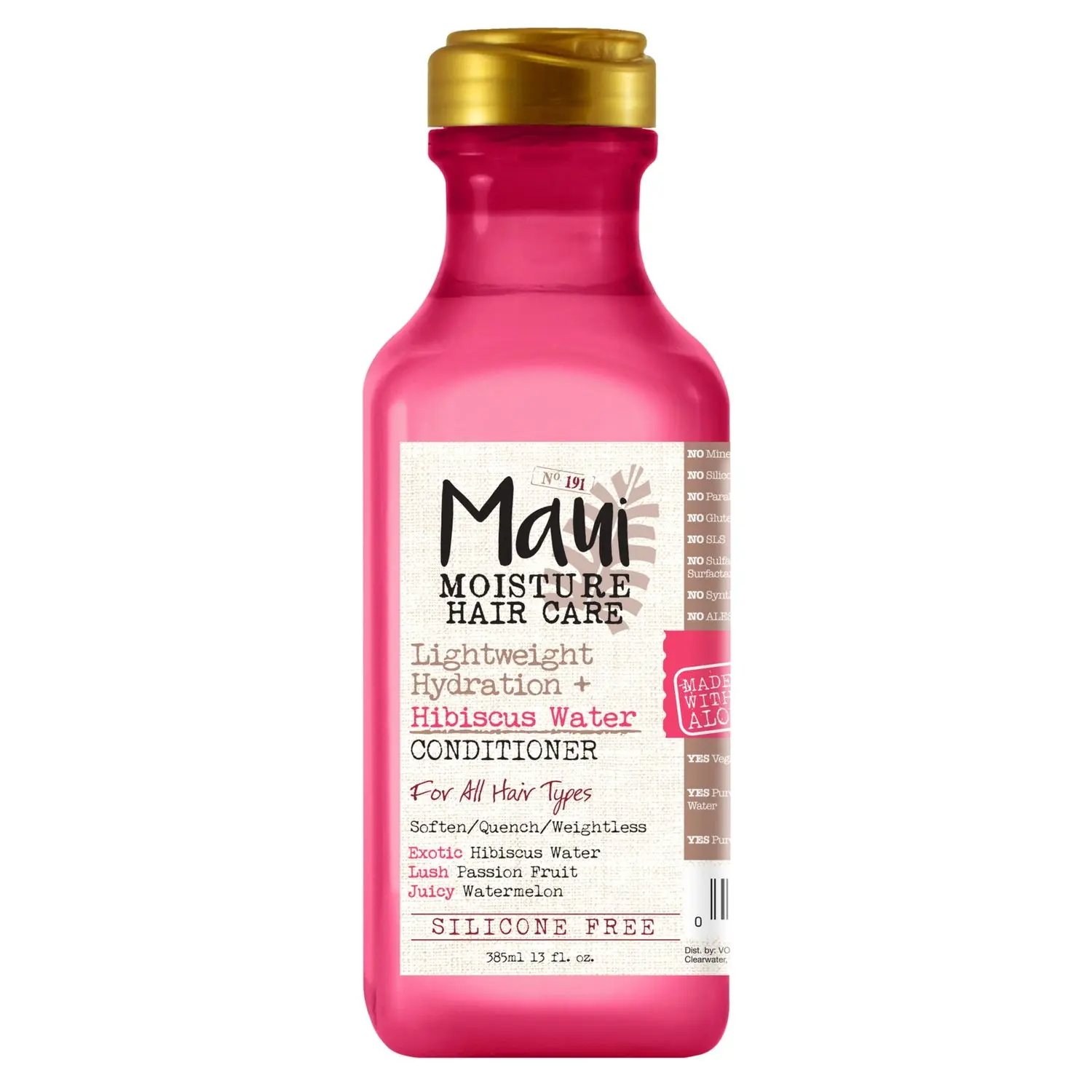 Maui Moisture Lightweight Hydration Hibiscus Water Conditioner made with Aloe Vera, Vegan, Sulphate Free and Paraben Free, 385ml