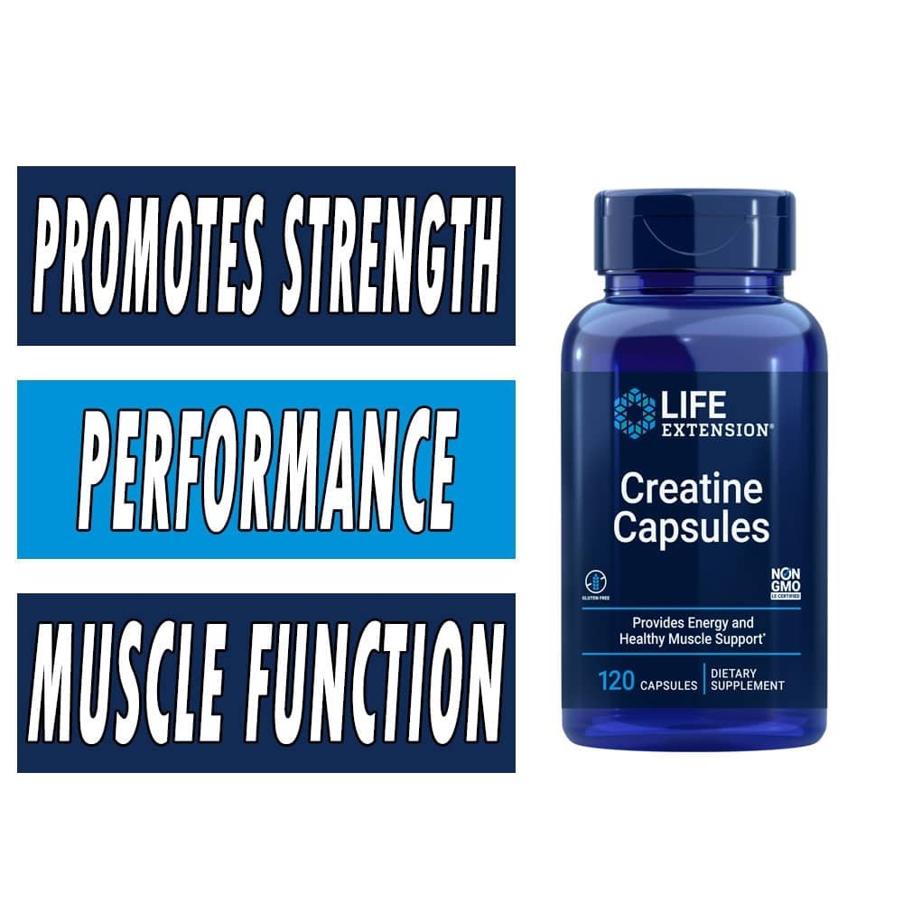 Life Extension Creatine Capsules - 120 Count