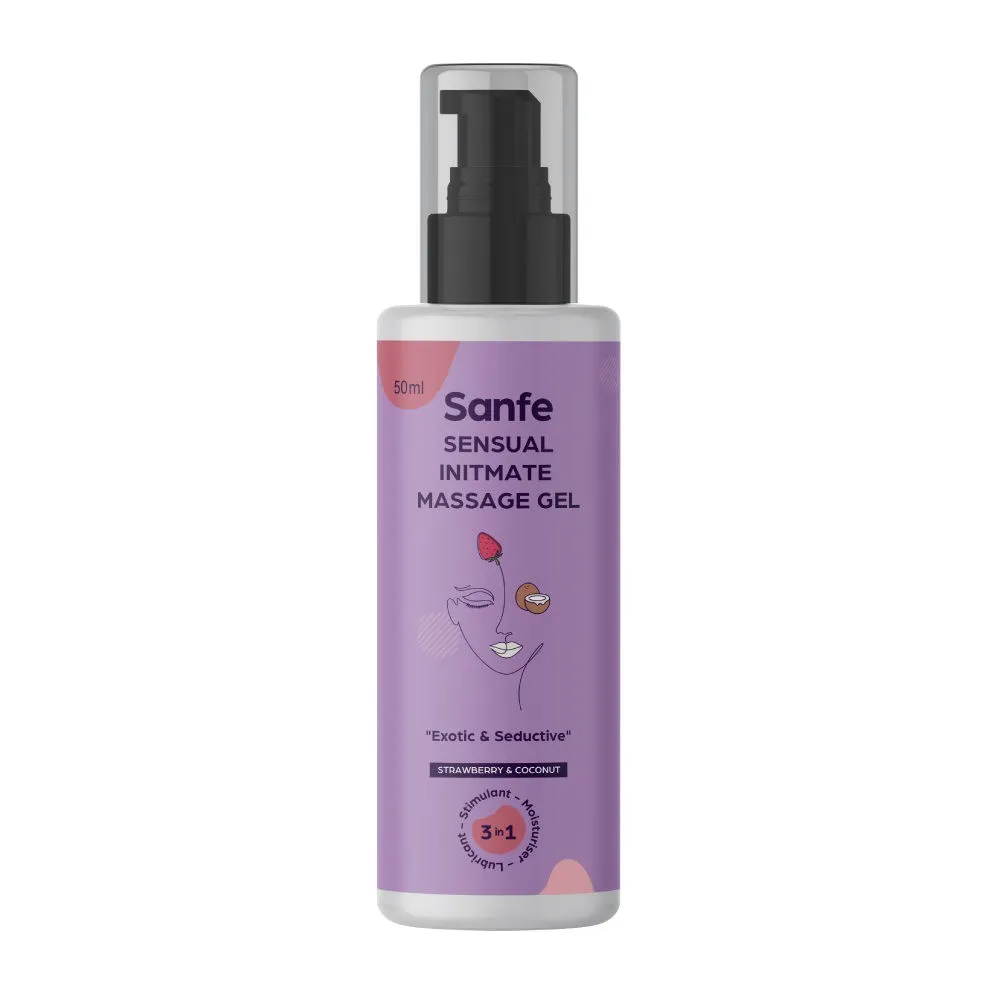 Sanfe Sensual Intimate Massage Gel for Women with Strawberry & Coconut Extracts