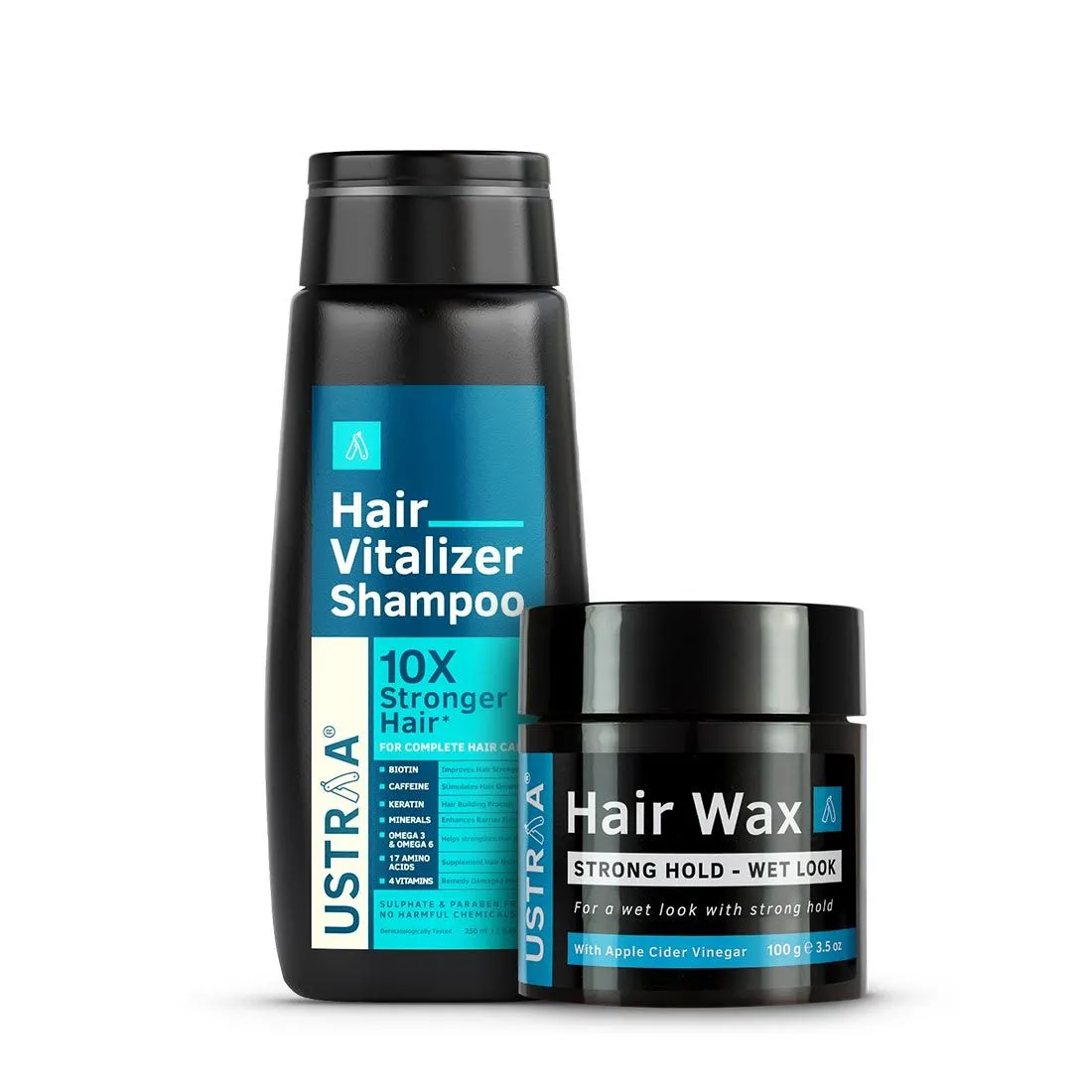 Ustraa Hair Vitalizer Shampoo & Hair Wax Wet Look Combo