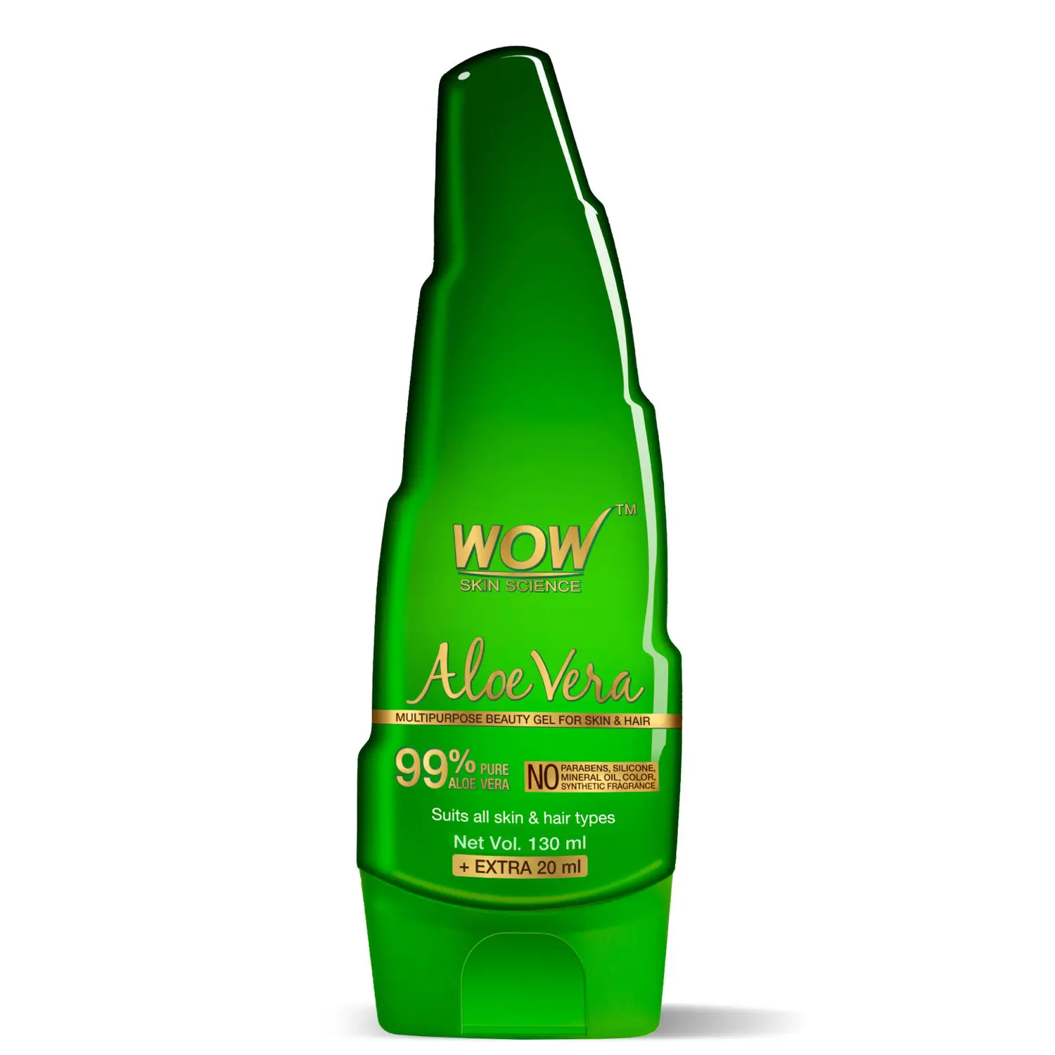 WOW Skin Science Aloe Vera Gel for Face, Skin and Hair - for Both Men and Women ( NO Parabens, Mineral Oils, Silicones, Color & Synthetic Fragrances ) - 150 ml