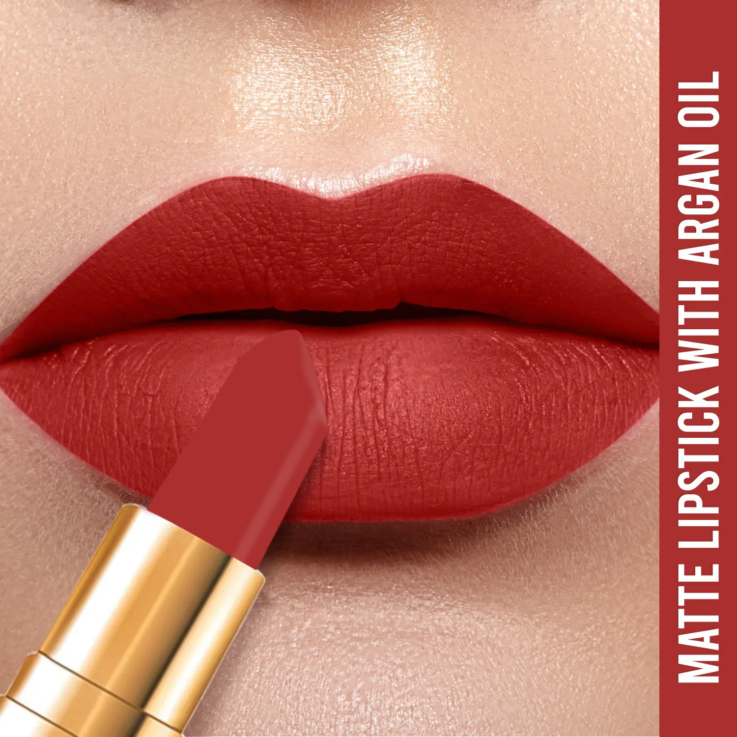 NY Bae Argan Oil Infused Matte Lipstick Runway Range - Passe 8 (4.5 g) | Red | Creamy Matte Finish | Enriched with Argan Oil | Rich Colour Payoff | Full Coverage | Long lasting | Smudgeproof | Weightless | Cruelty Free