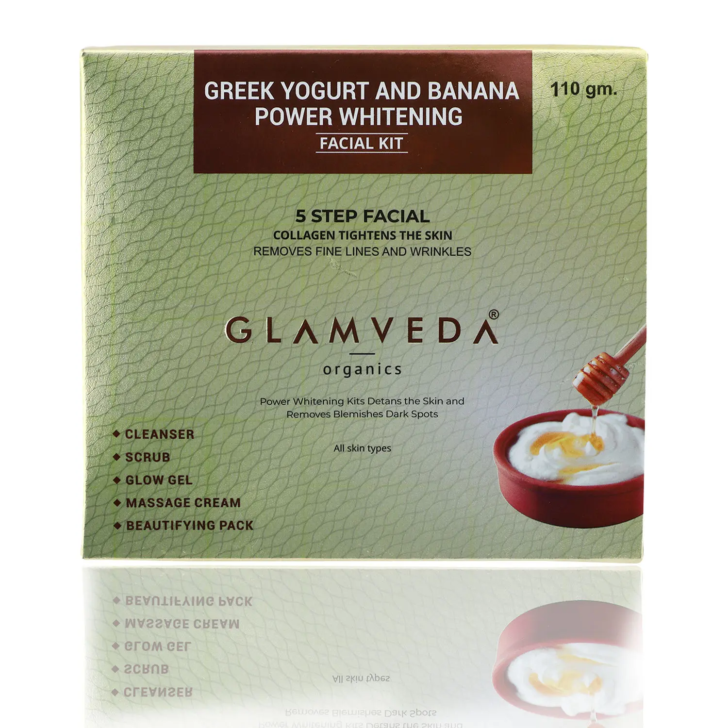 Glamveda Greek Yogurt & Banana Power Whitening Facial Kit (110 g)