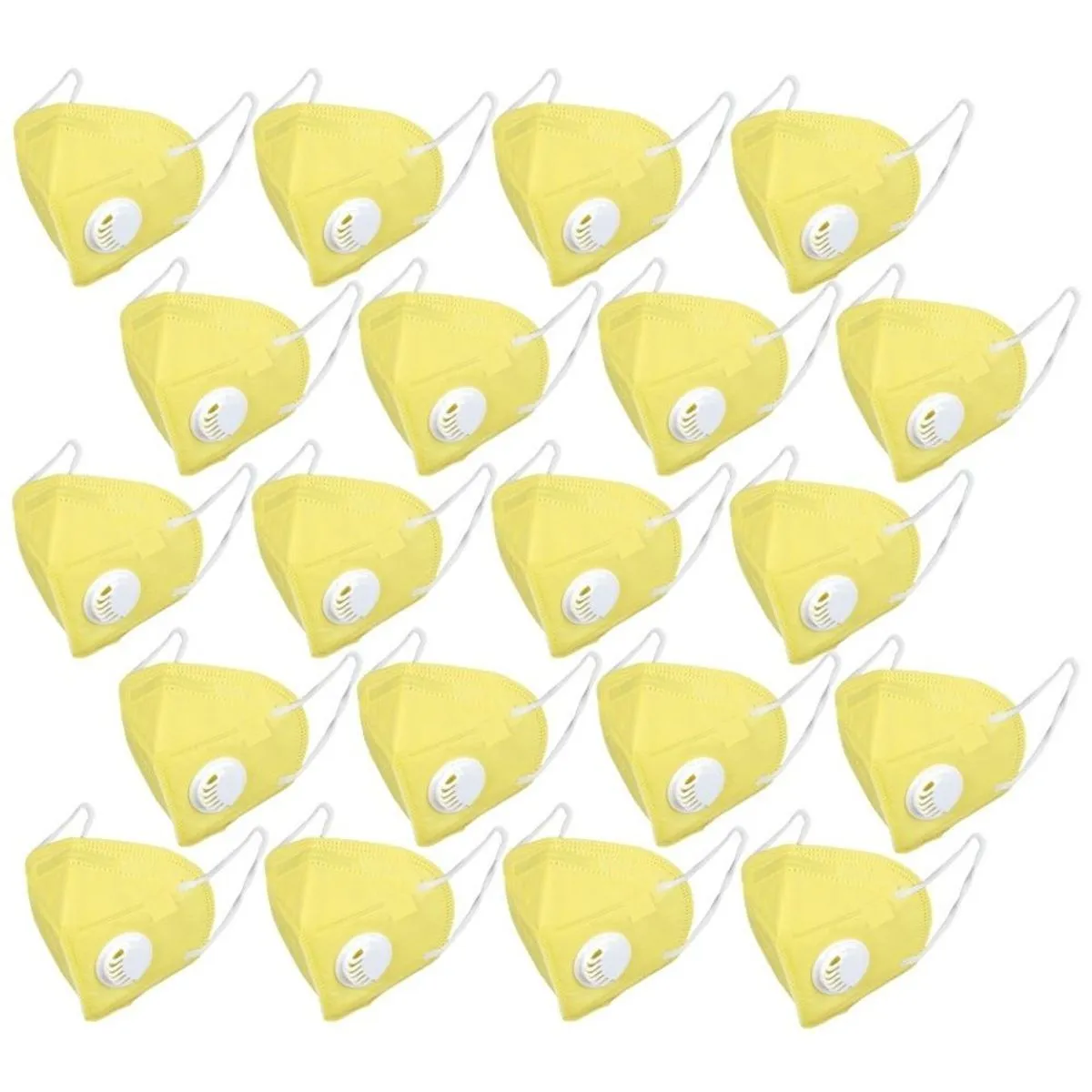 OOMPH Pack of 20 Anti-Pollution Reusable 5 Layer Mask - Yellow