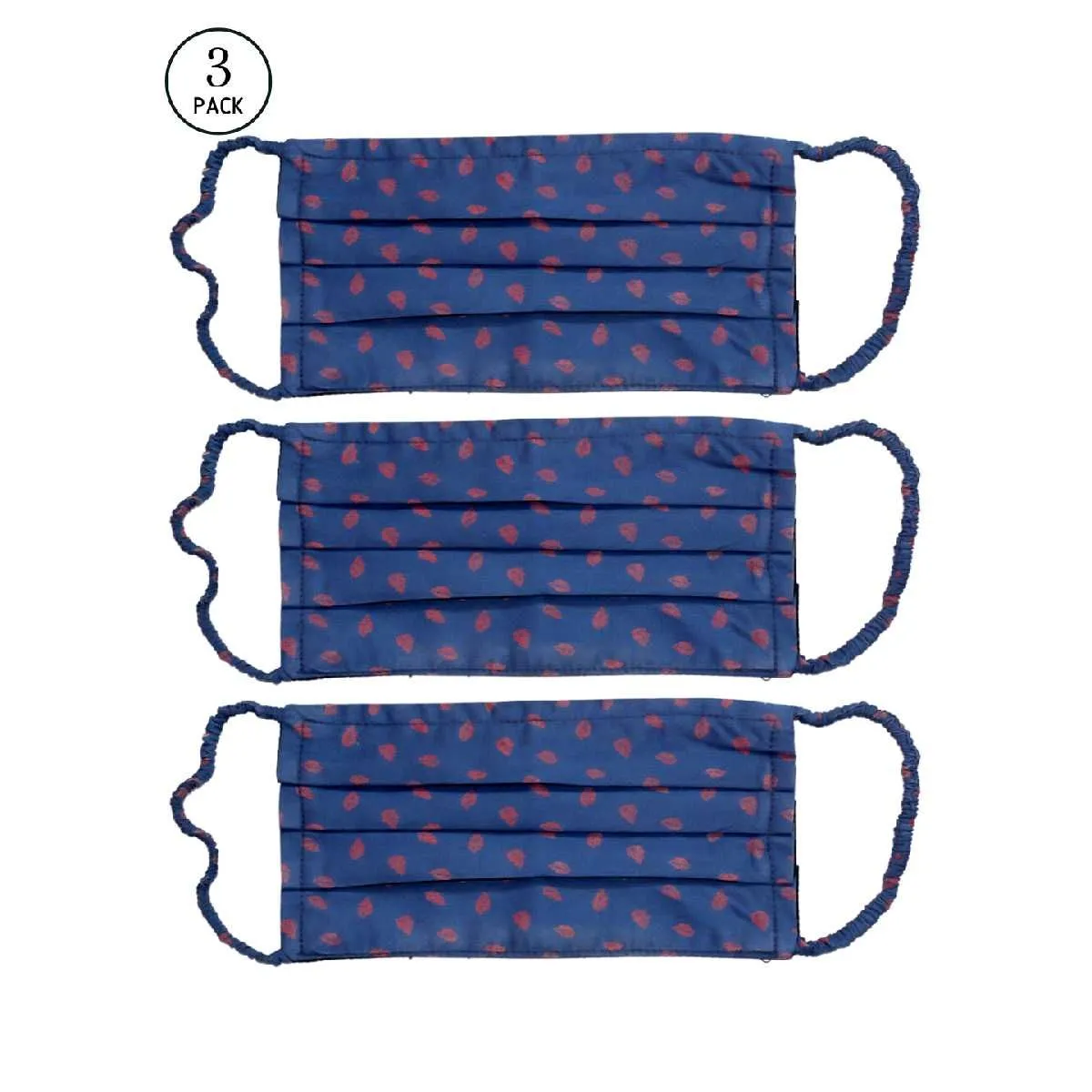 Bellofox 3-Ply Blue Ross Cotton Face Mask (Pack Of 3)