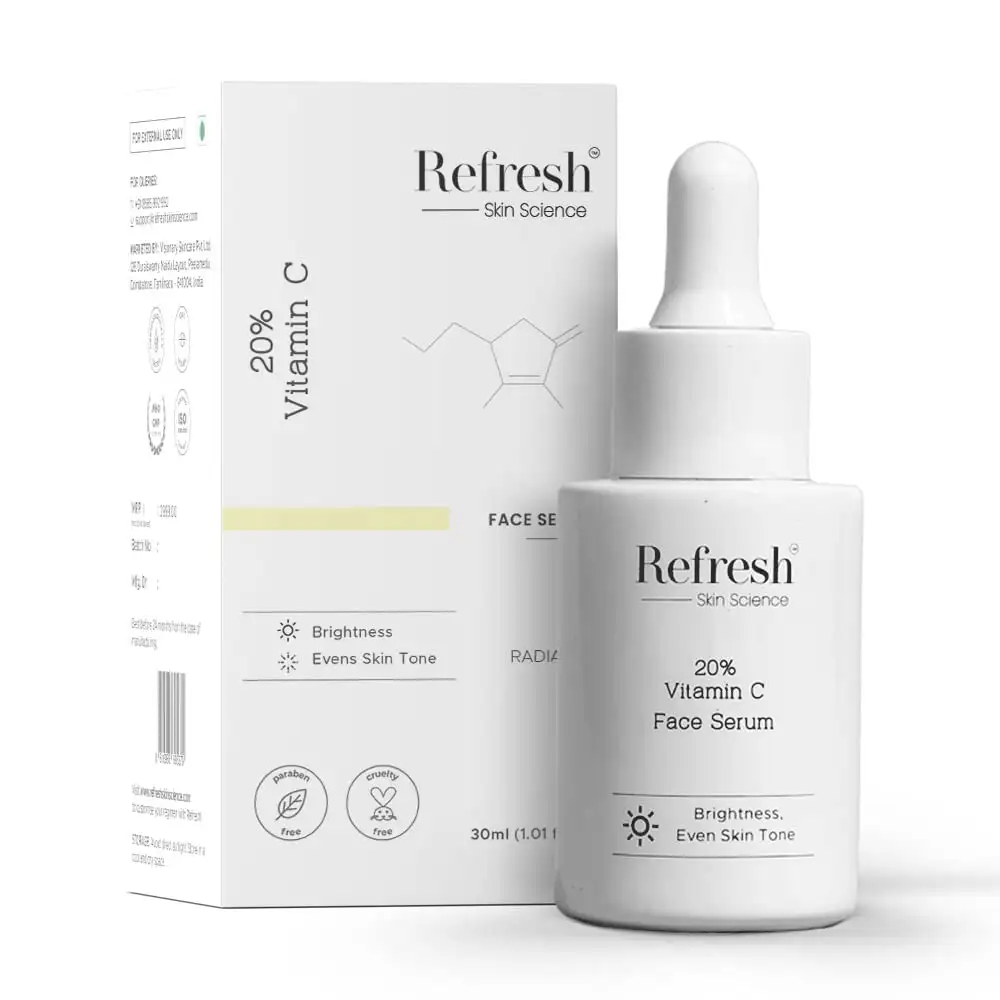 Refresh Skin Science 20% Vitamin C Face Serum,  30 ml  Brightness, Even Skin Tone