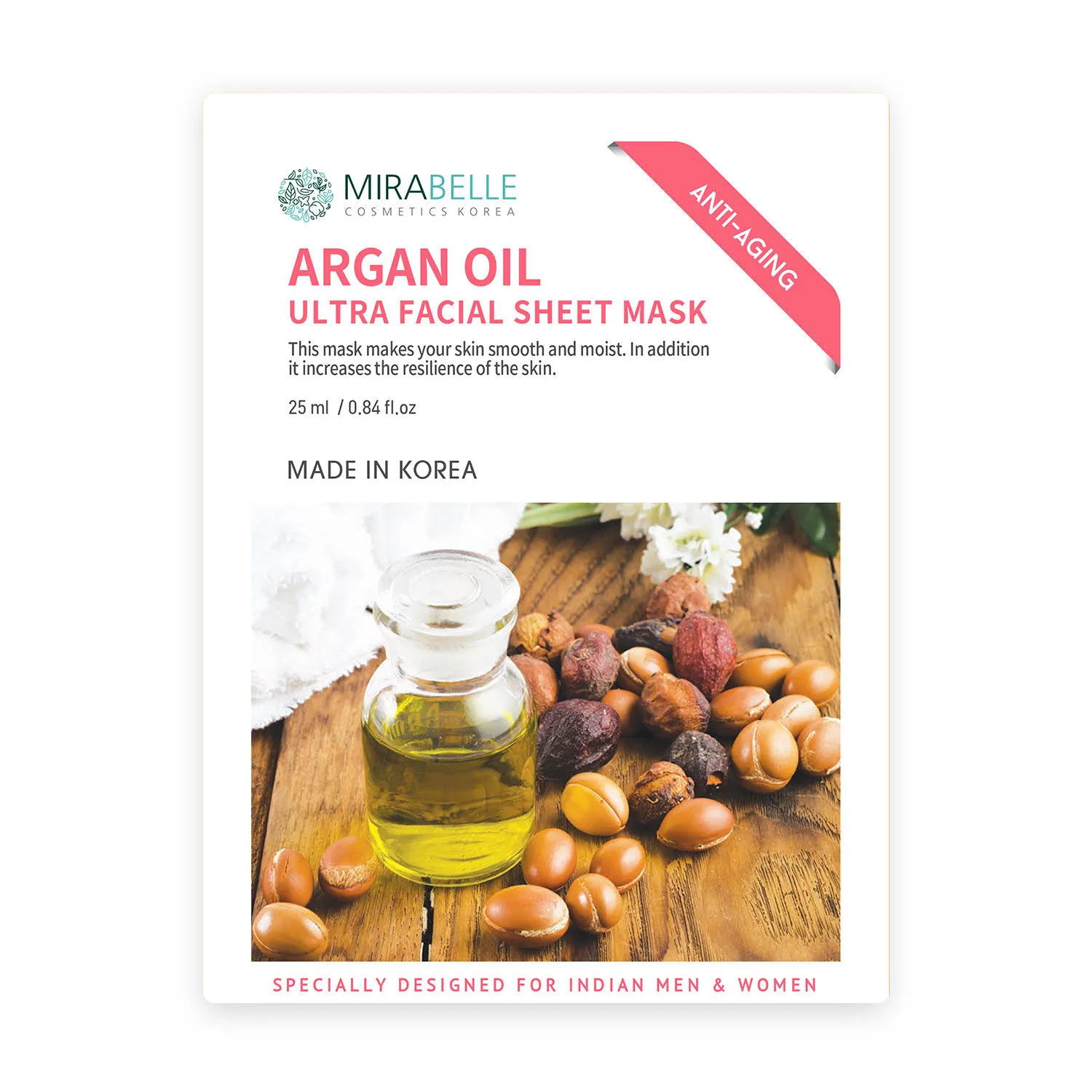 Mirabelle Argan Oil Ultra Facial Sheet Mask