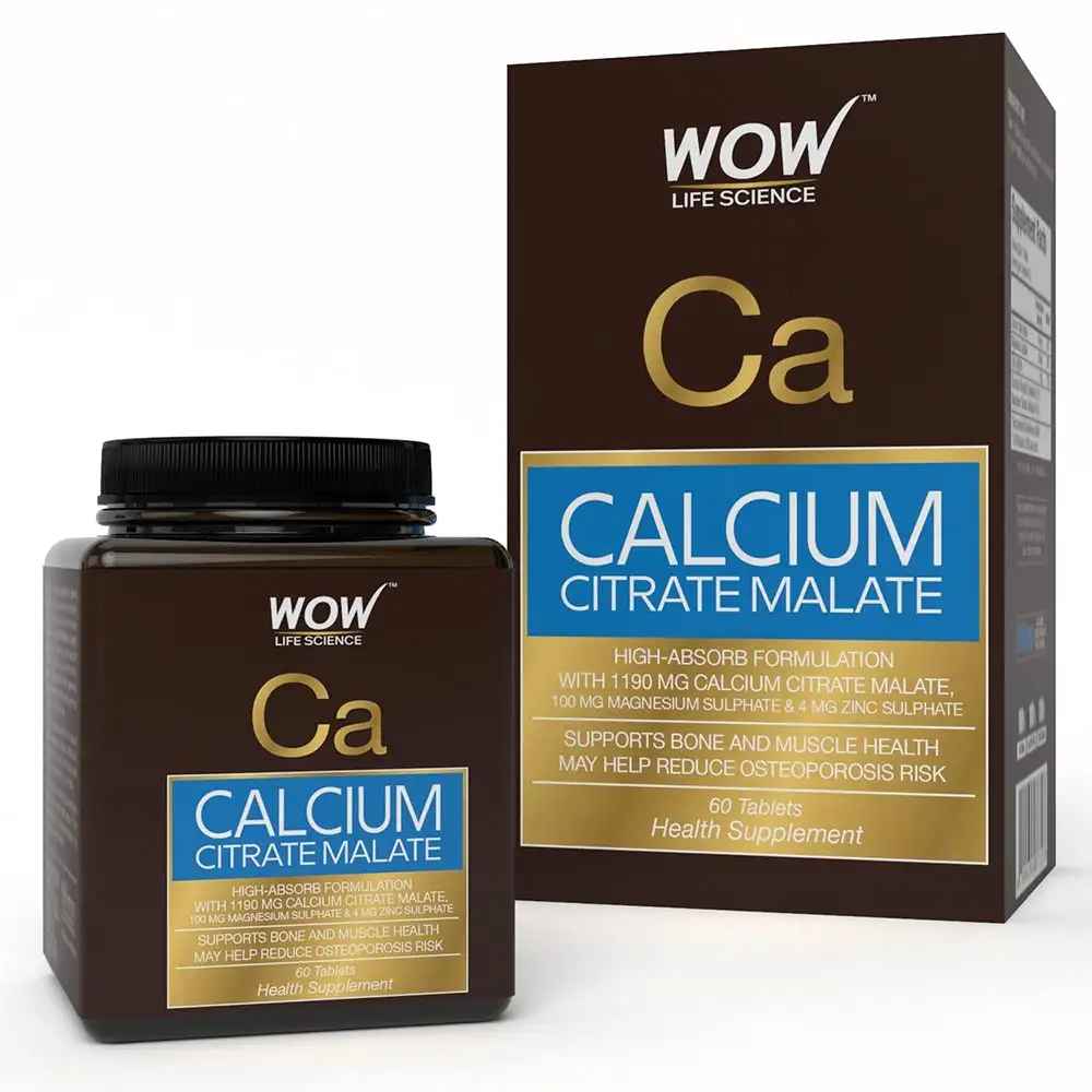 Wow Life Science Calcium Citrate Malate,  60 tablet(s)  Unflavoured