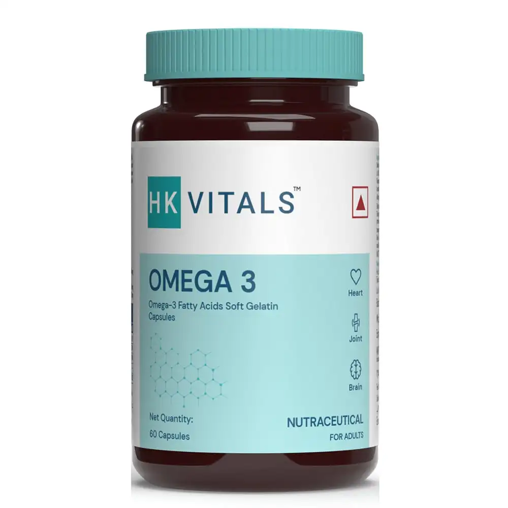 Healt HK Vitals Omega 3 1000mg with 180mg EPA and 120mg DHA,  60 capsules