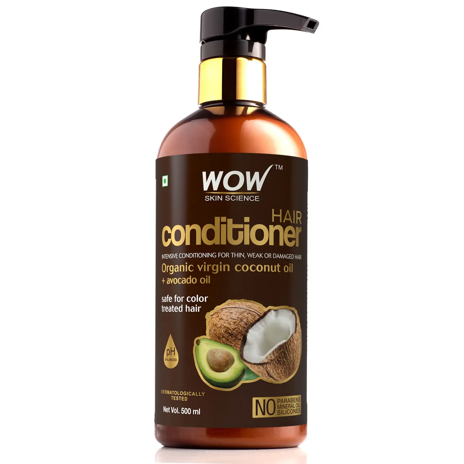 WOW Skin Science Hair Conditioner With Organic Virgin Coconut Oil + Avocado Oil (500 ml)