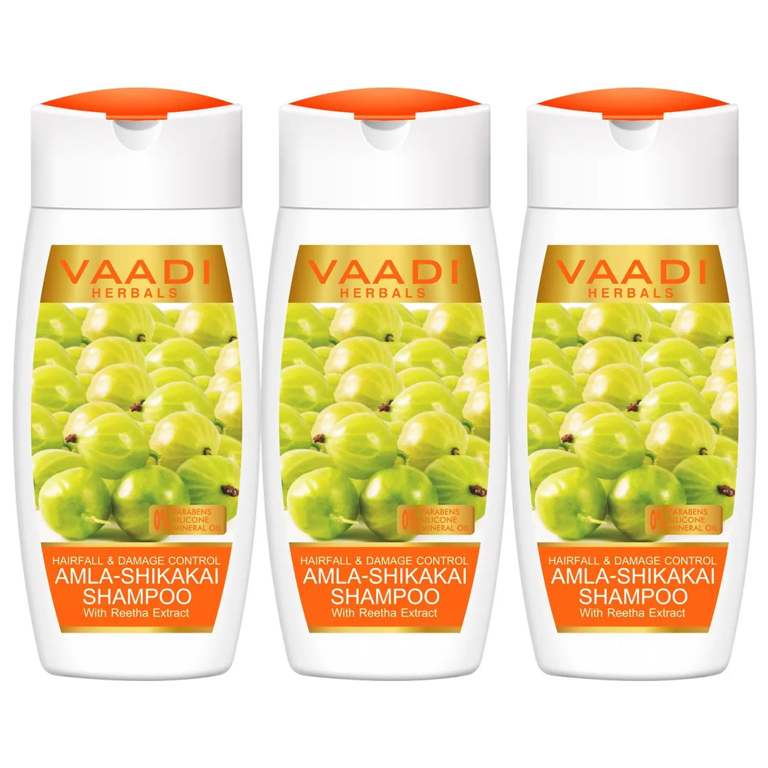 Vaadi Herbals Amla Shikakai Hairfall & Damage Control Shampoo (110 ml x 3) (Pack of 3 )