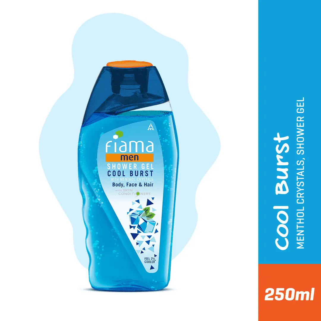 Fiama Men Cool Burst Shower Gel with menthol crystals,with Skin Conditioner 250 ml