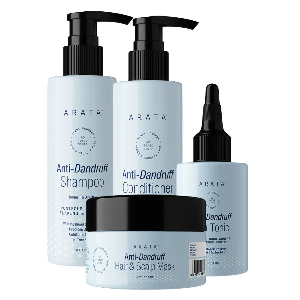 Arata Anti-Dandruff Scalp Recovery Combo For Normal To Oily Hair | Fights Dandruff | Relieves Itchy And Dry Scalp | Controls Oiliness And Flakiness