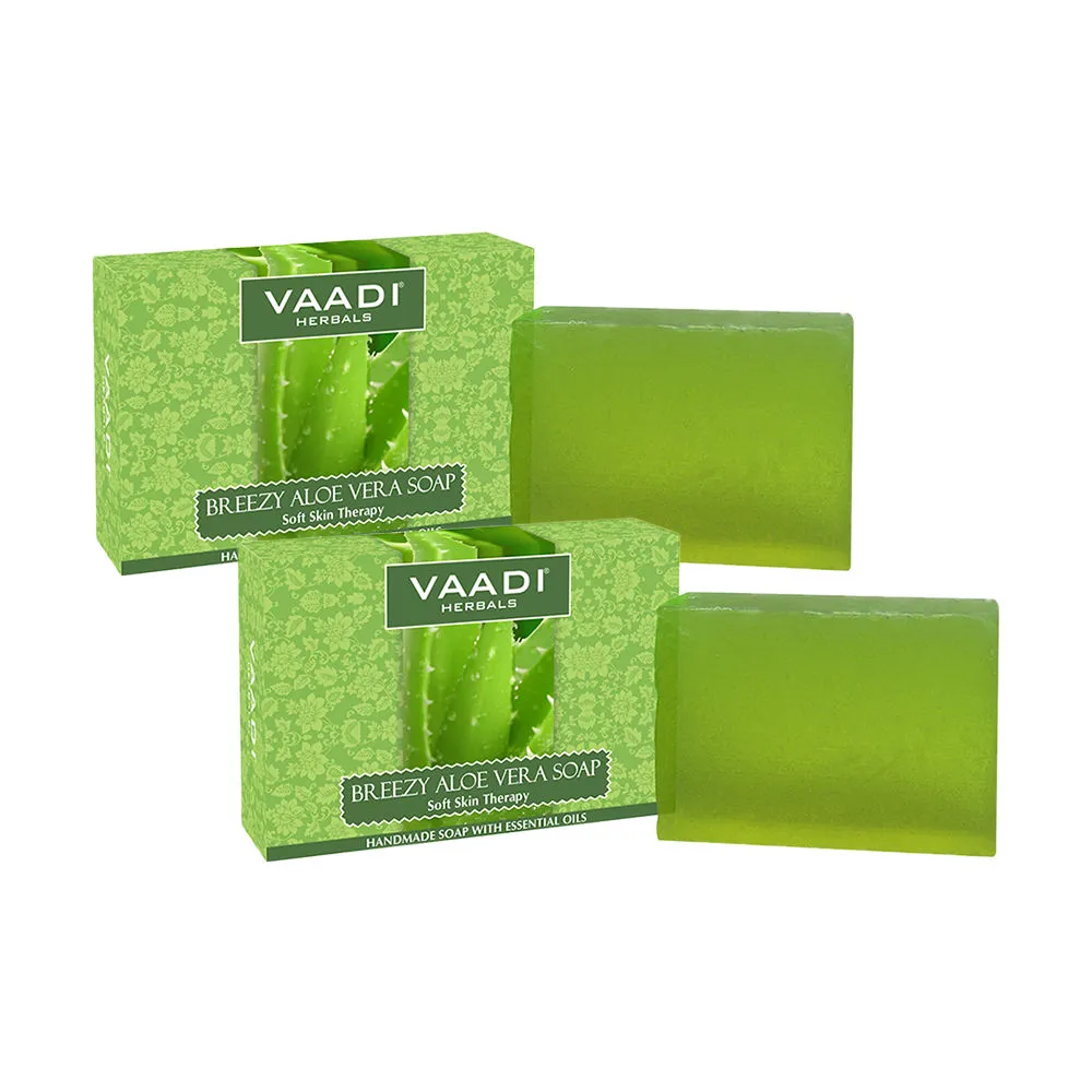 Vaadi Herbals Breezy Aloe Vera Soap Soft Skin Therapy - Pack of 2