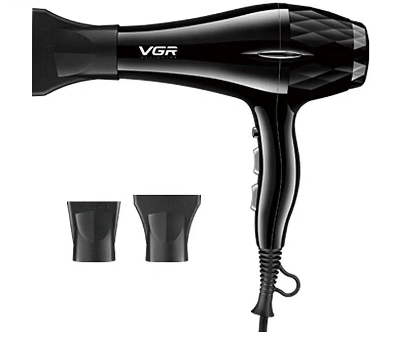 VGR V-413 Professional Hair Dryer 2200W, 3 Heat Setting-Nozzle-Concentrator-Overheating Protection