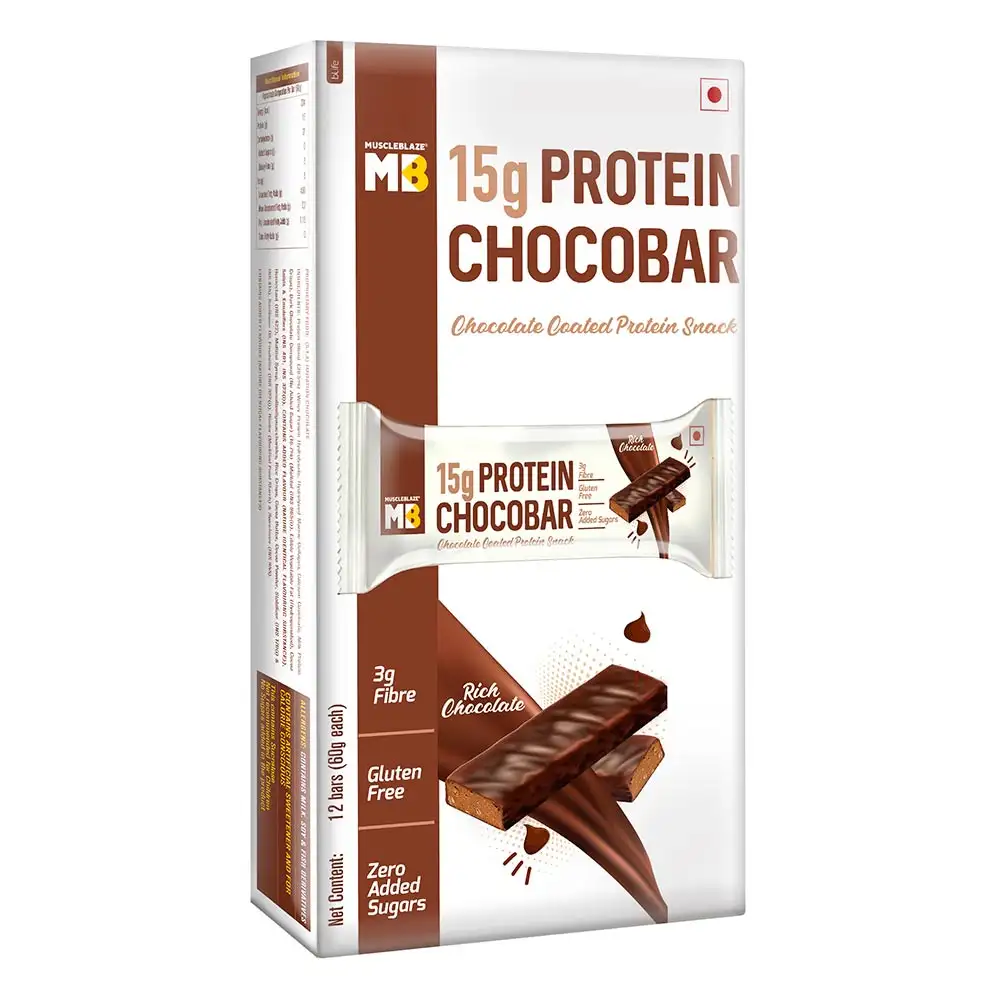 MuscleBlaze ChocoBar (15g Protein) OP,  12 bar(s)  Rich Chocolate