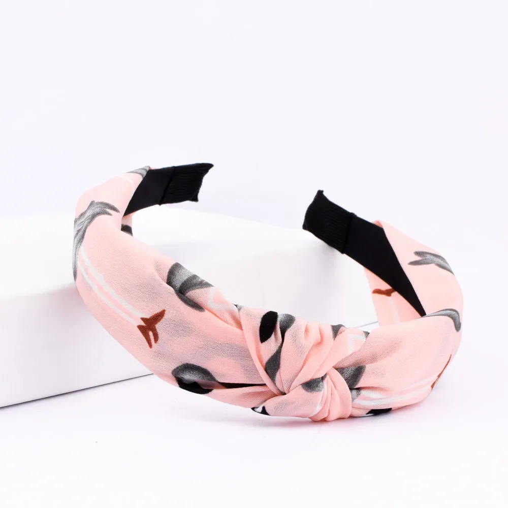 Ferosh Akona Printed Knotted Pink Structured Headband